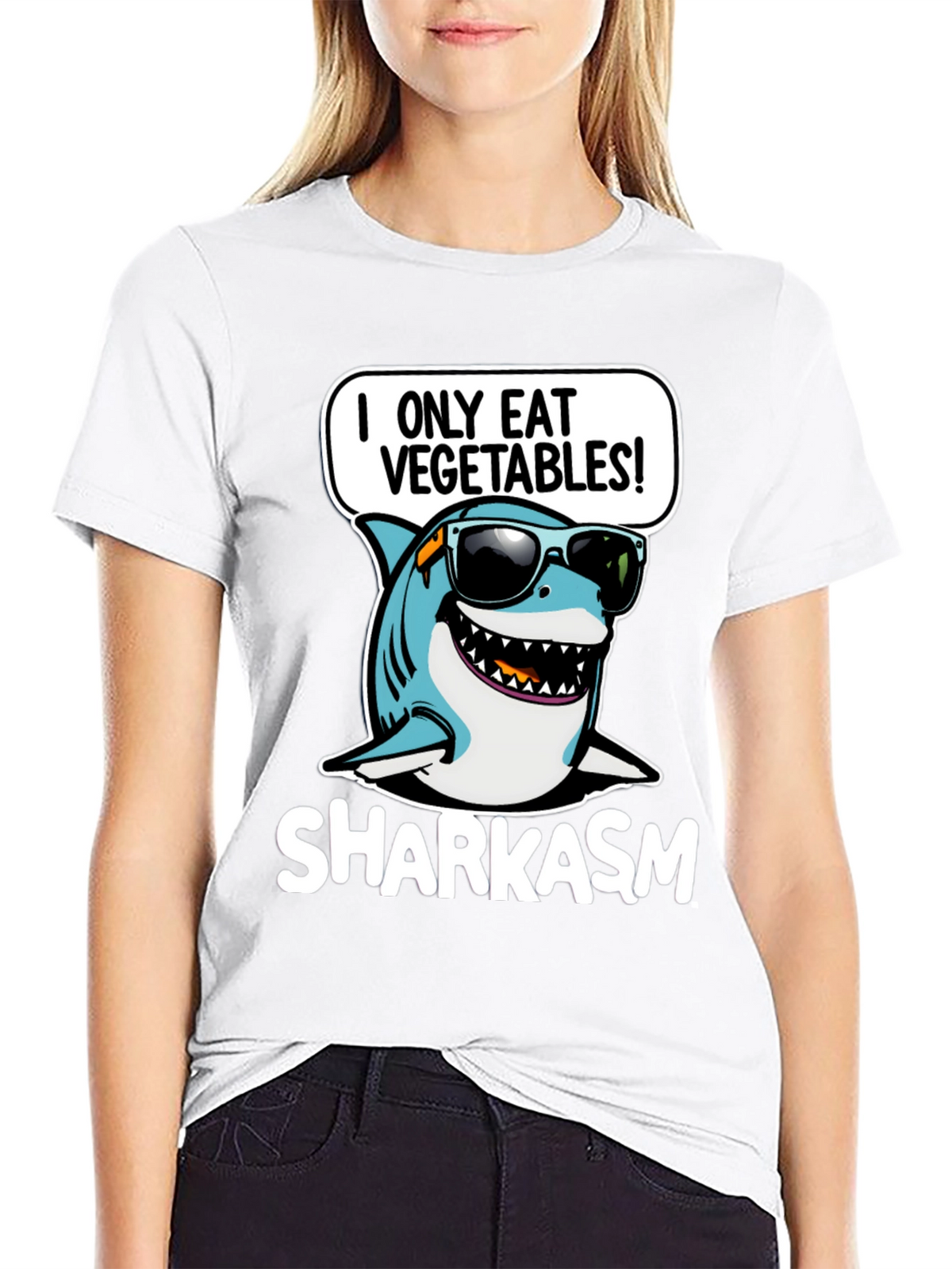 Sharkasm I Only Eat Vegetables T-Shirt