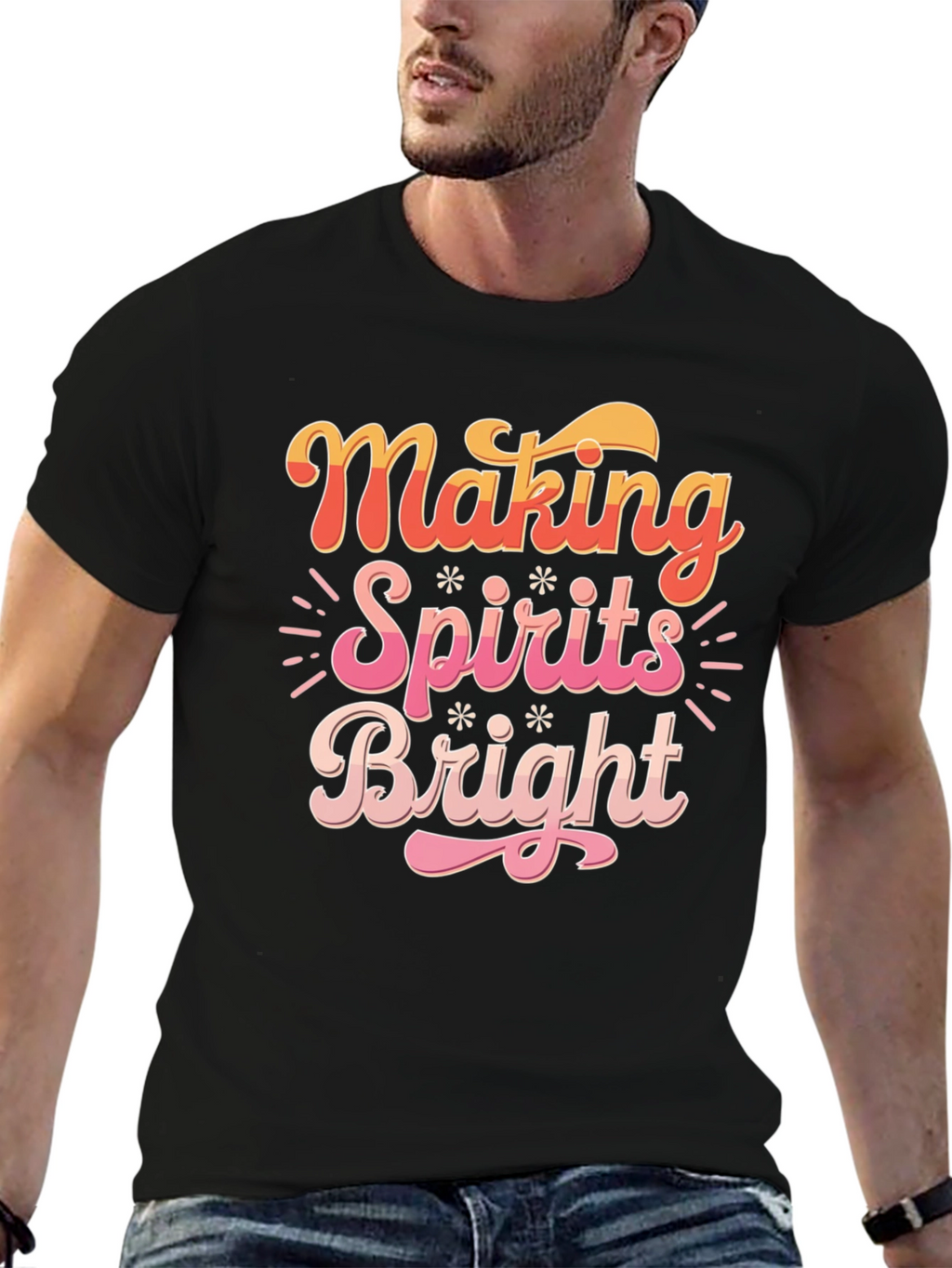 Making Spirits Bright Christmas Graphic Tee