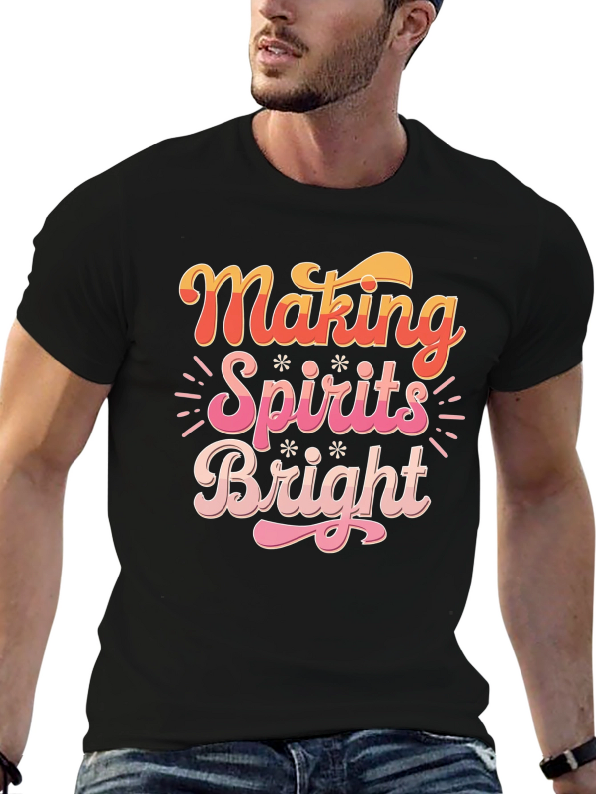 Making Spirits Bright Christmas Graphic Tee