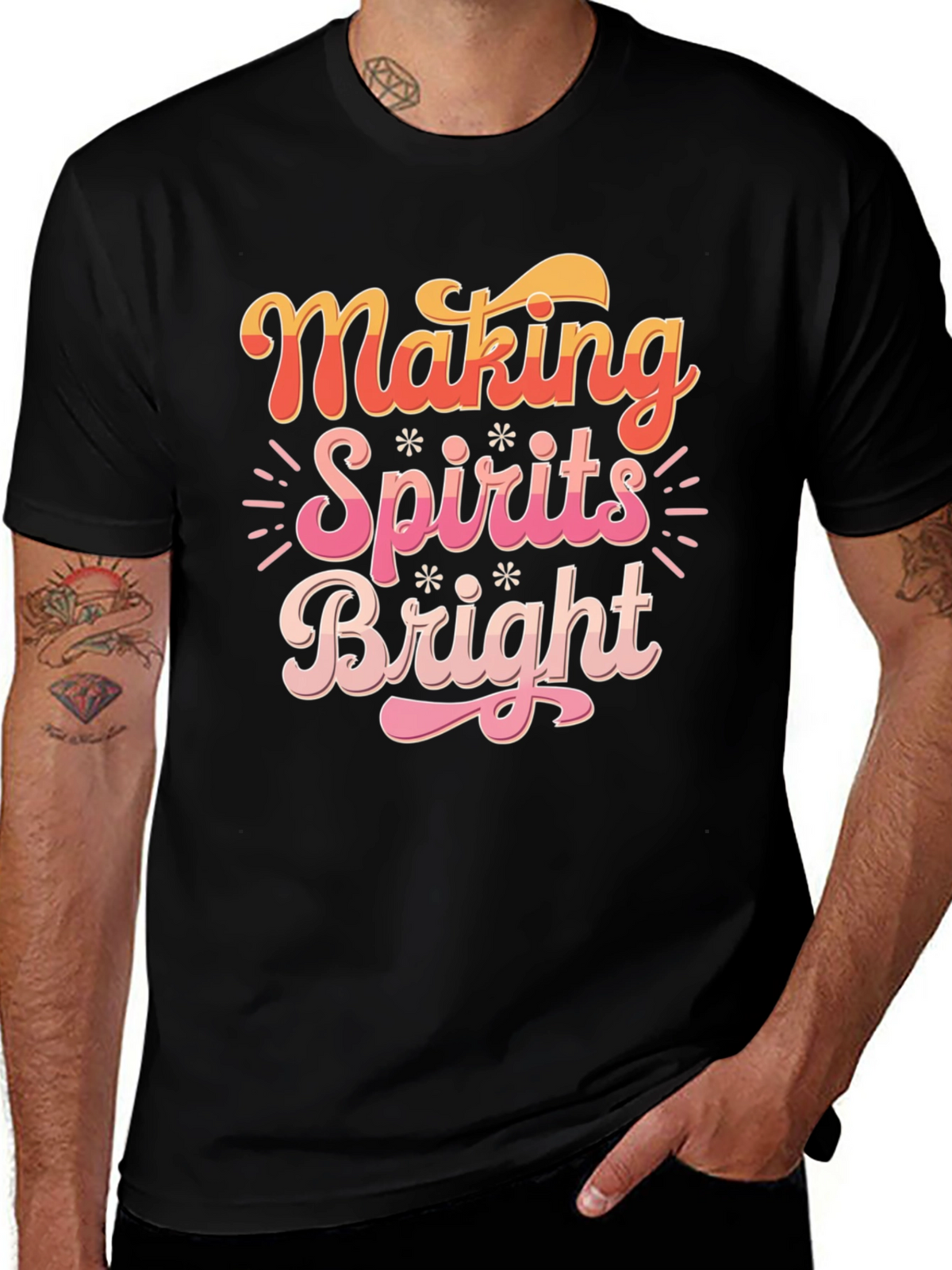 Making Spirits Bright Christmas Graphic Tee