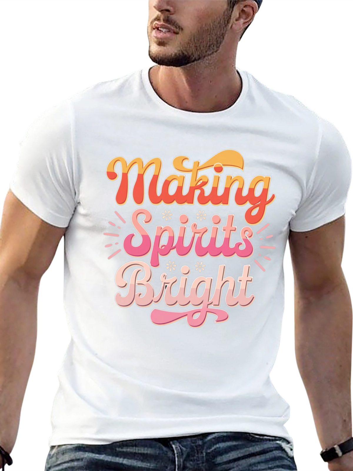 Making Spirits Bright Christmas Graphic Tee