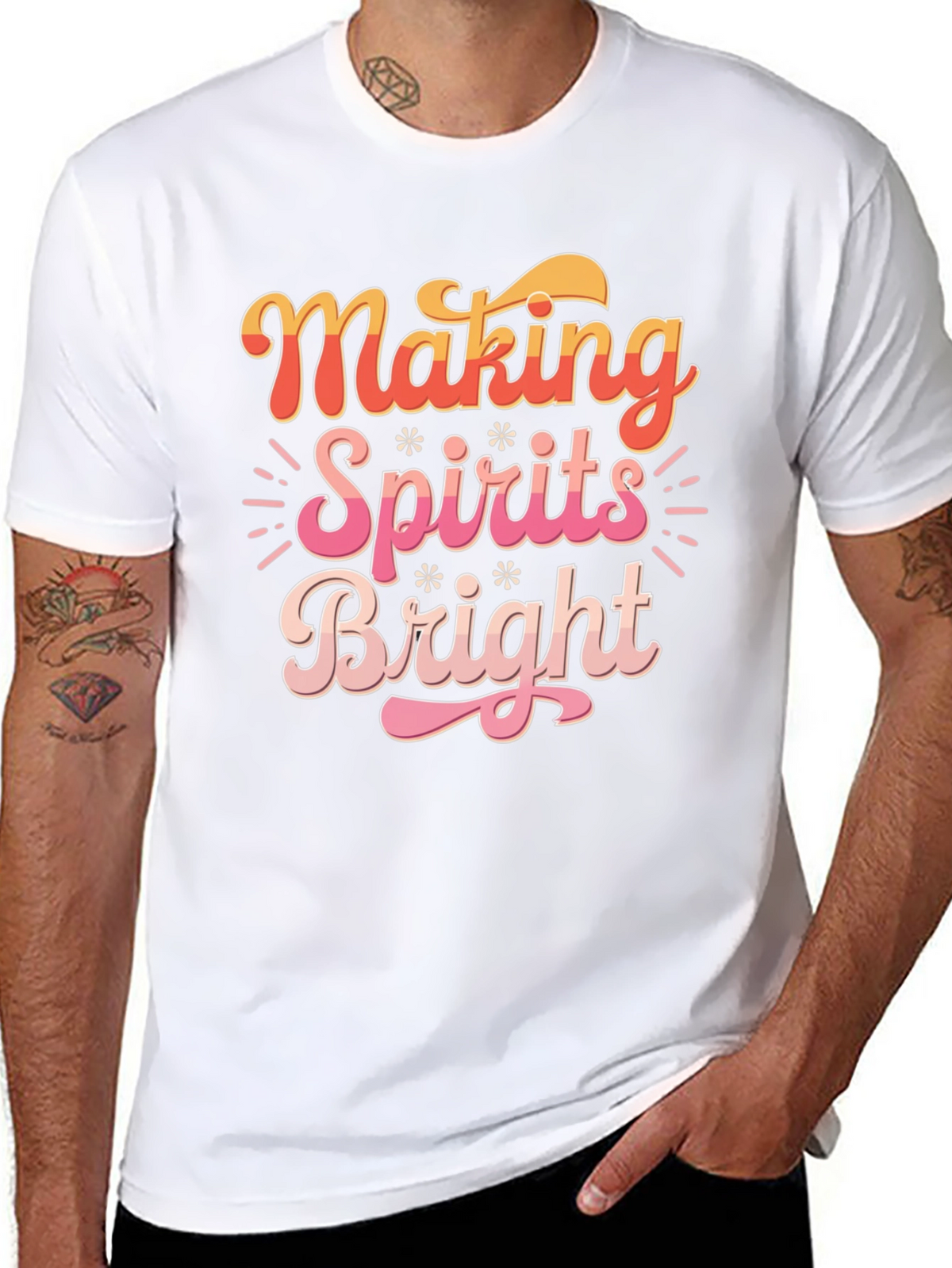 Making Spirits Bright Christmas Graphic Tee