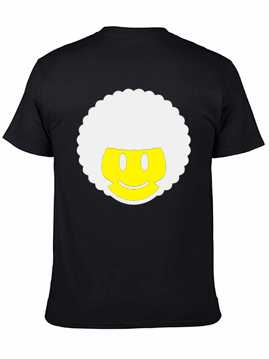 Retro Afro Smiley Face Black T-Shirt