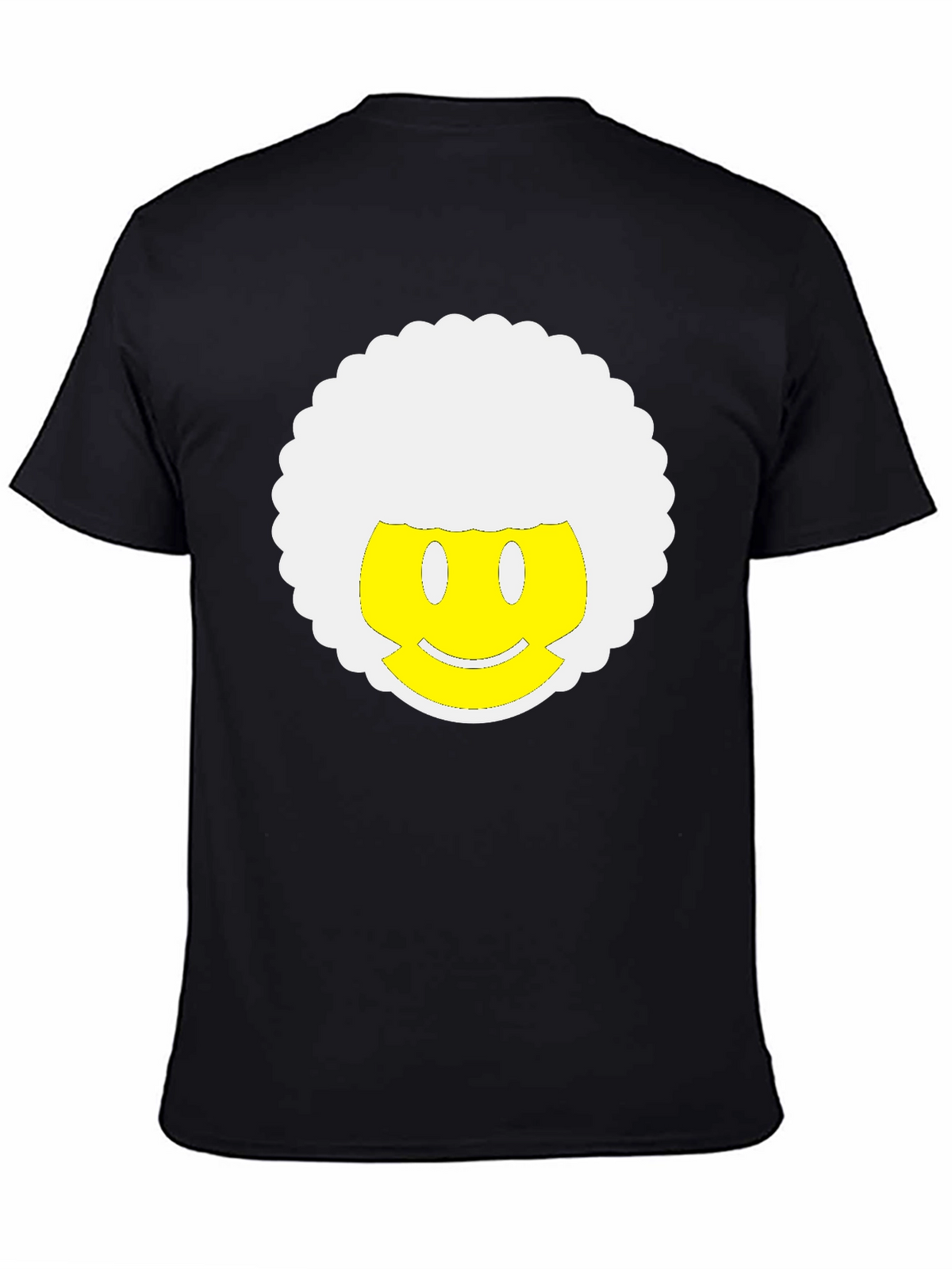 Retro Afro Smiley Face Black T-Shirt