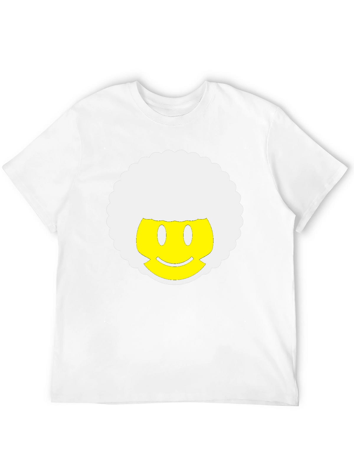 Retro Afro Smiley Face Black T-Shirt