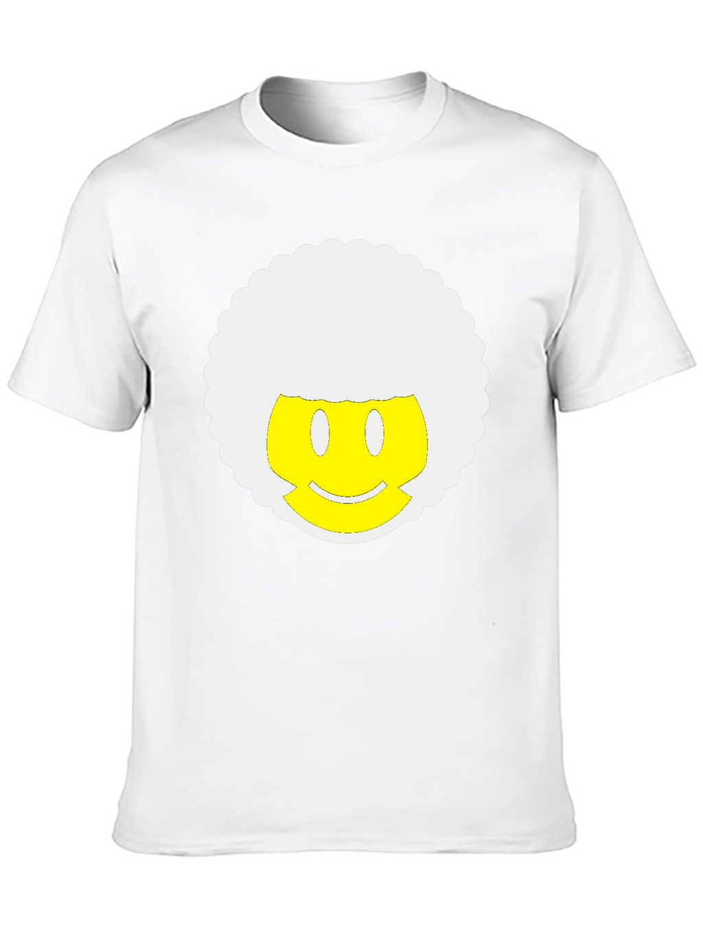 Retro Afro Smiley Face Black T-Shirt