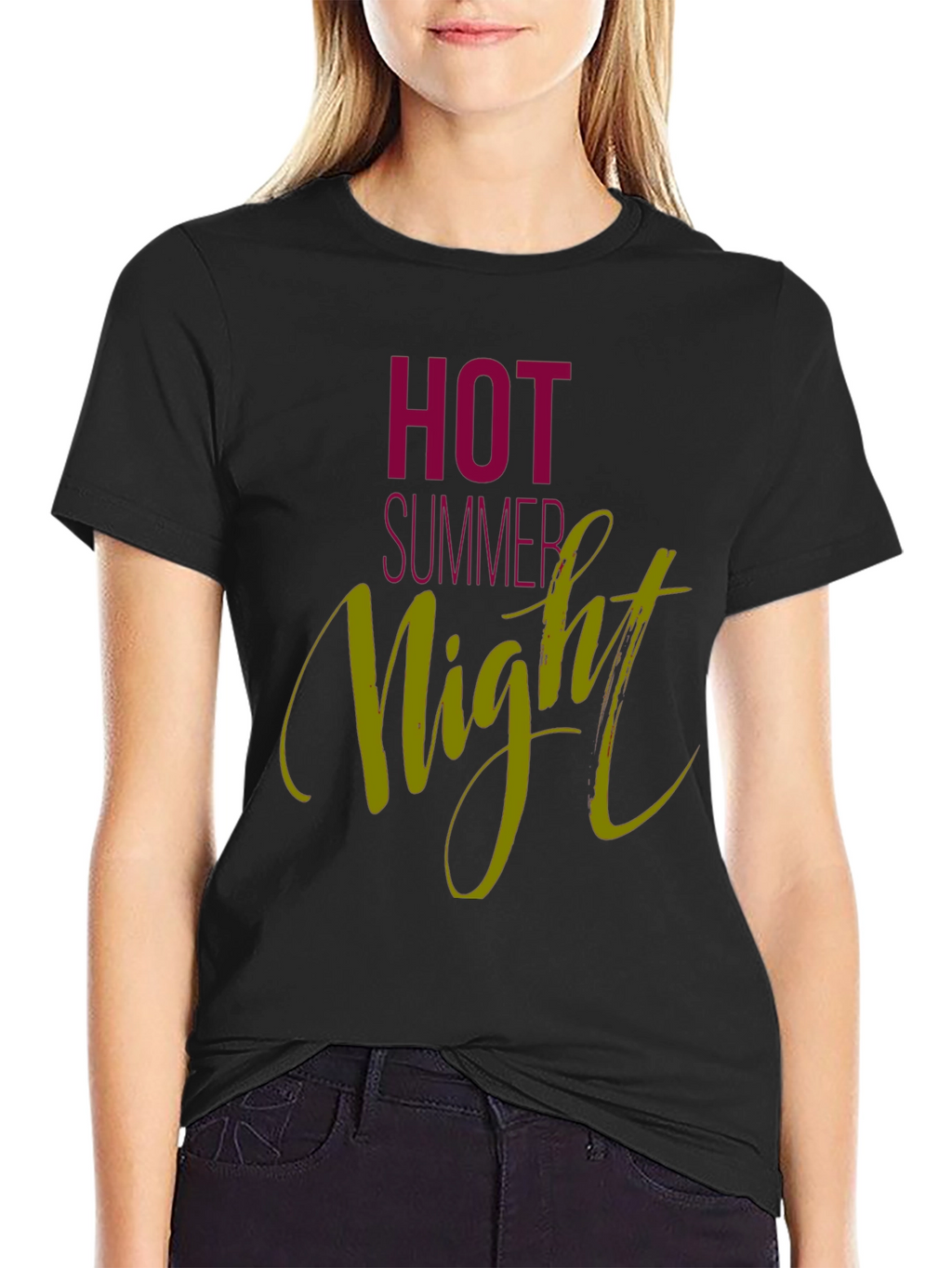 Hot Summer Night Graphic Tee - Black