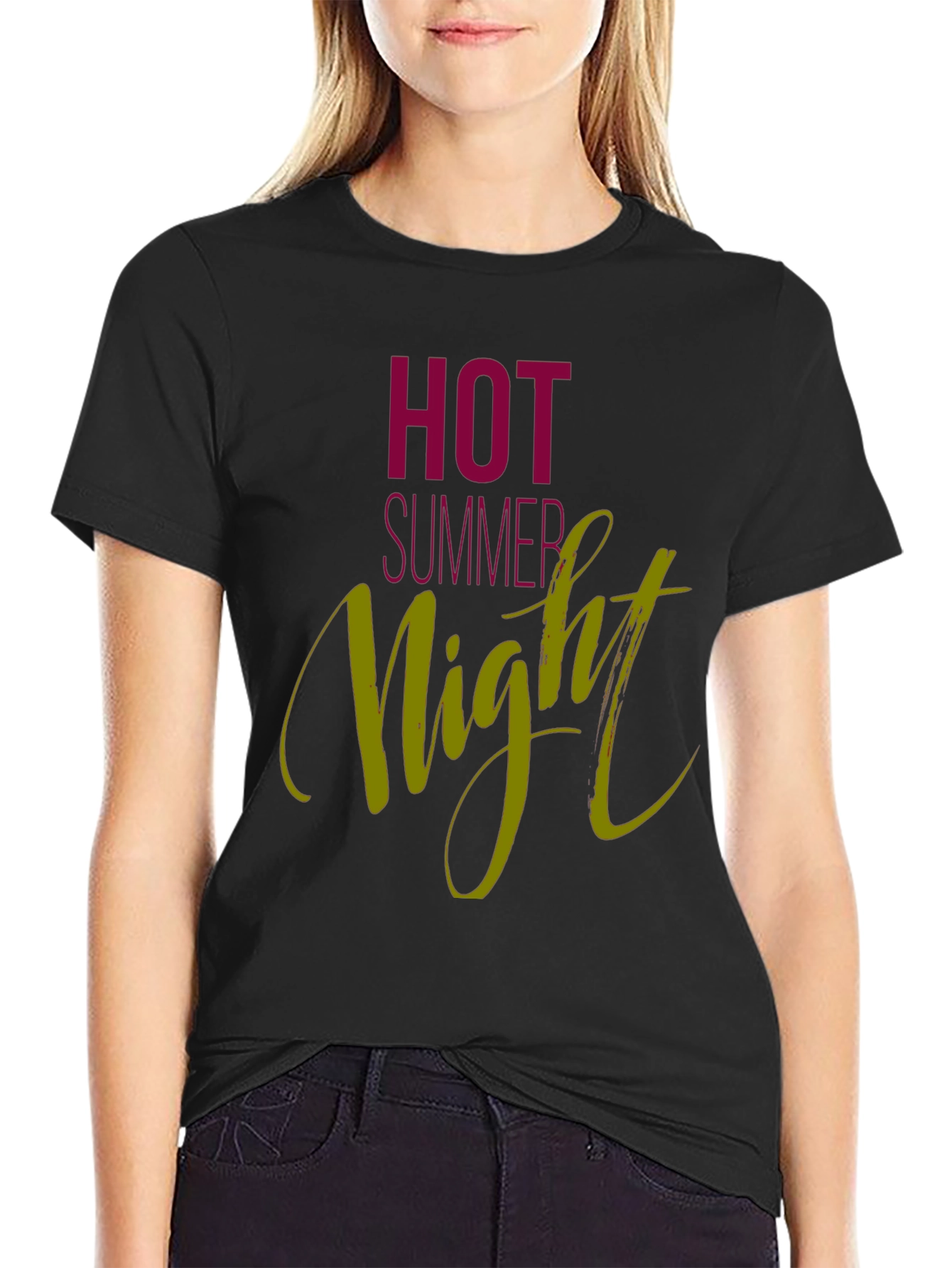 Hot Summer Night Graphic Tee - Black
