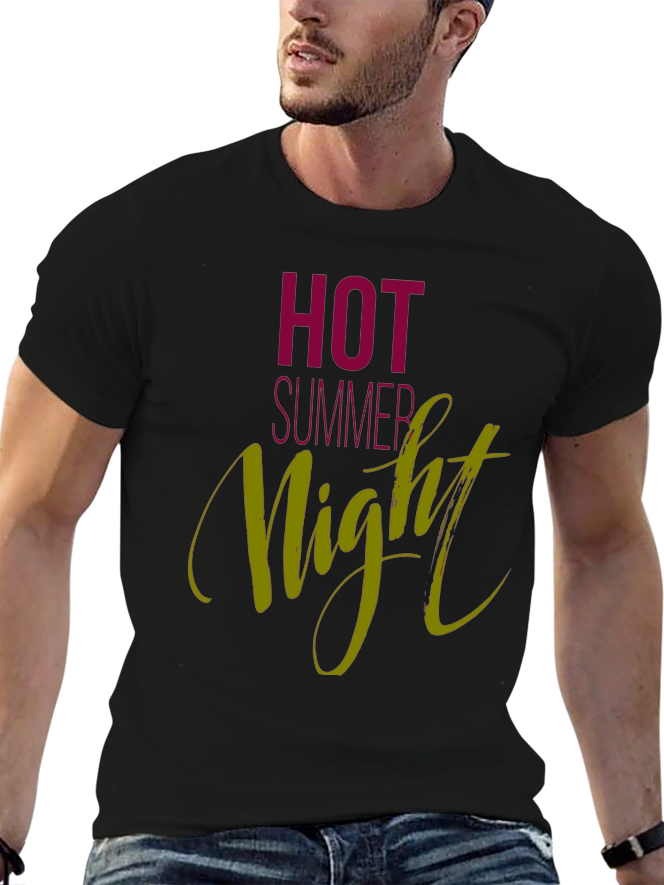 Hot Summer Night Graphic Tee - Black