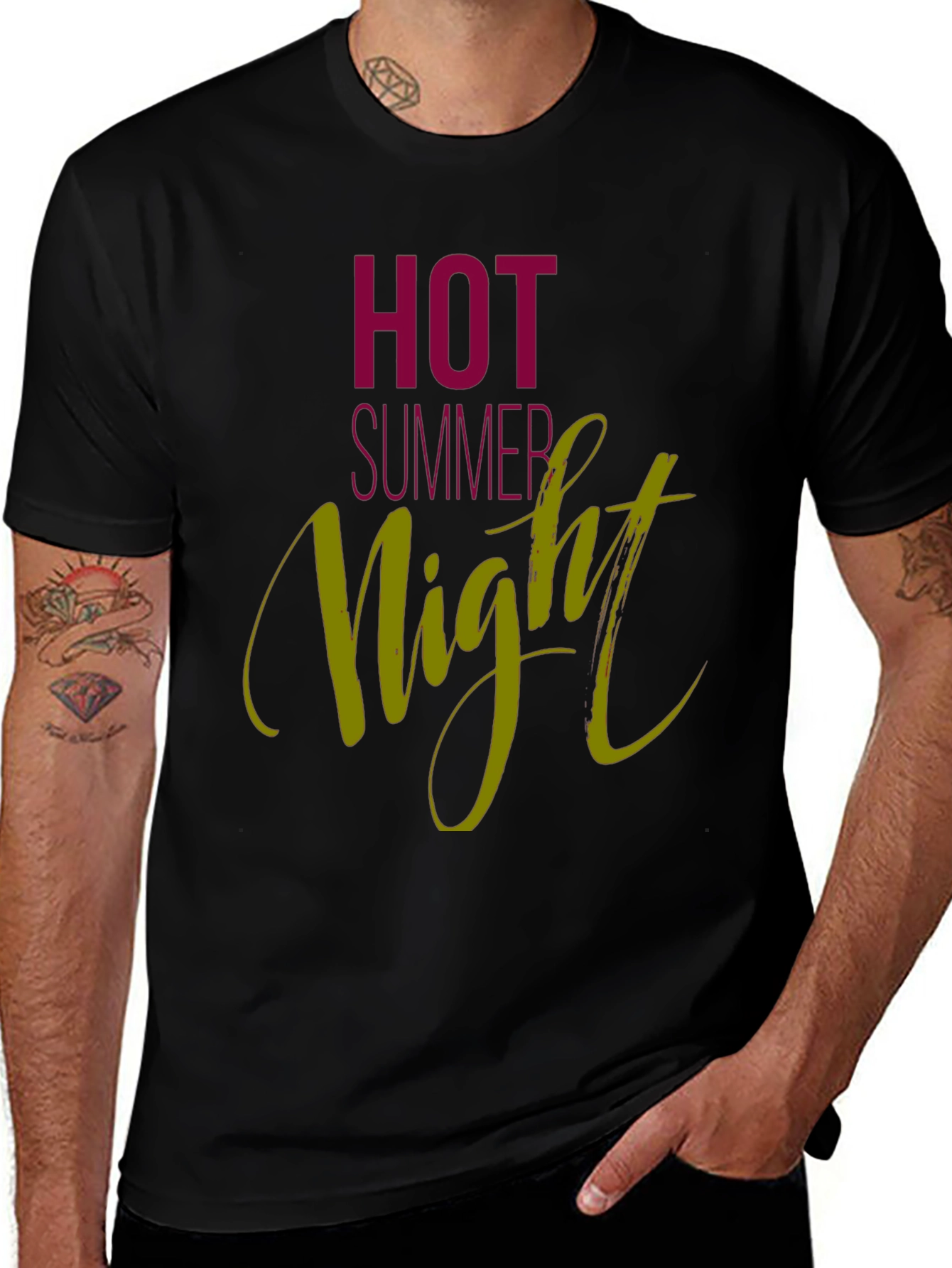 Hot Summer Night Graphic Tee - Black