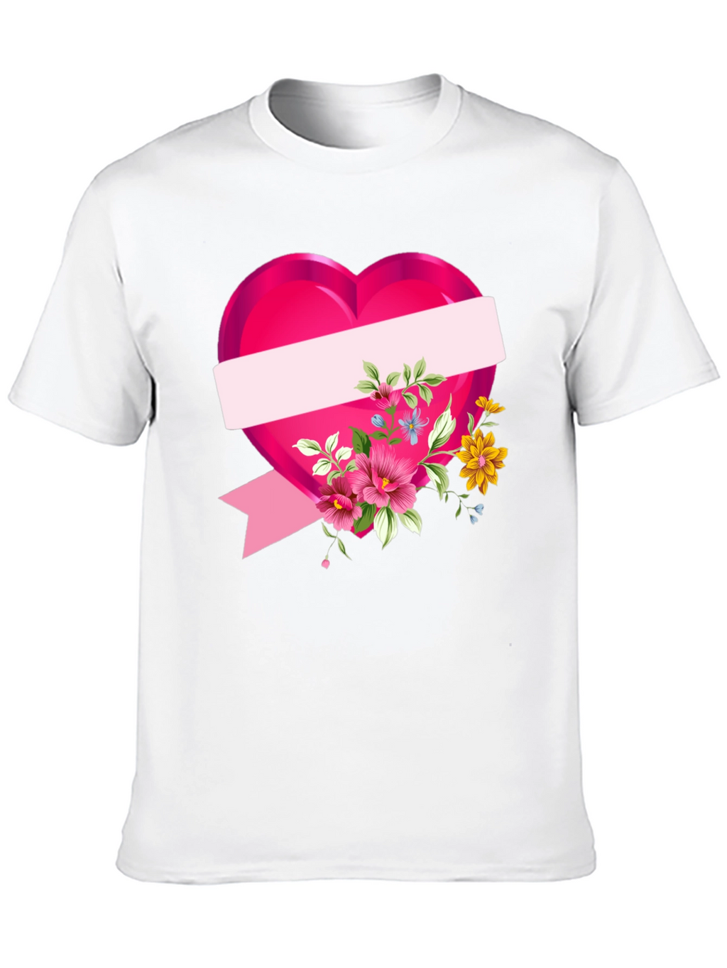 Floral Heart Graphic T-Shirt - Black