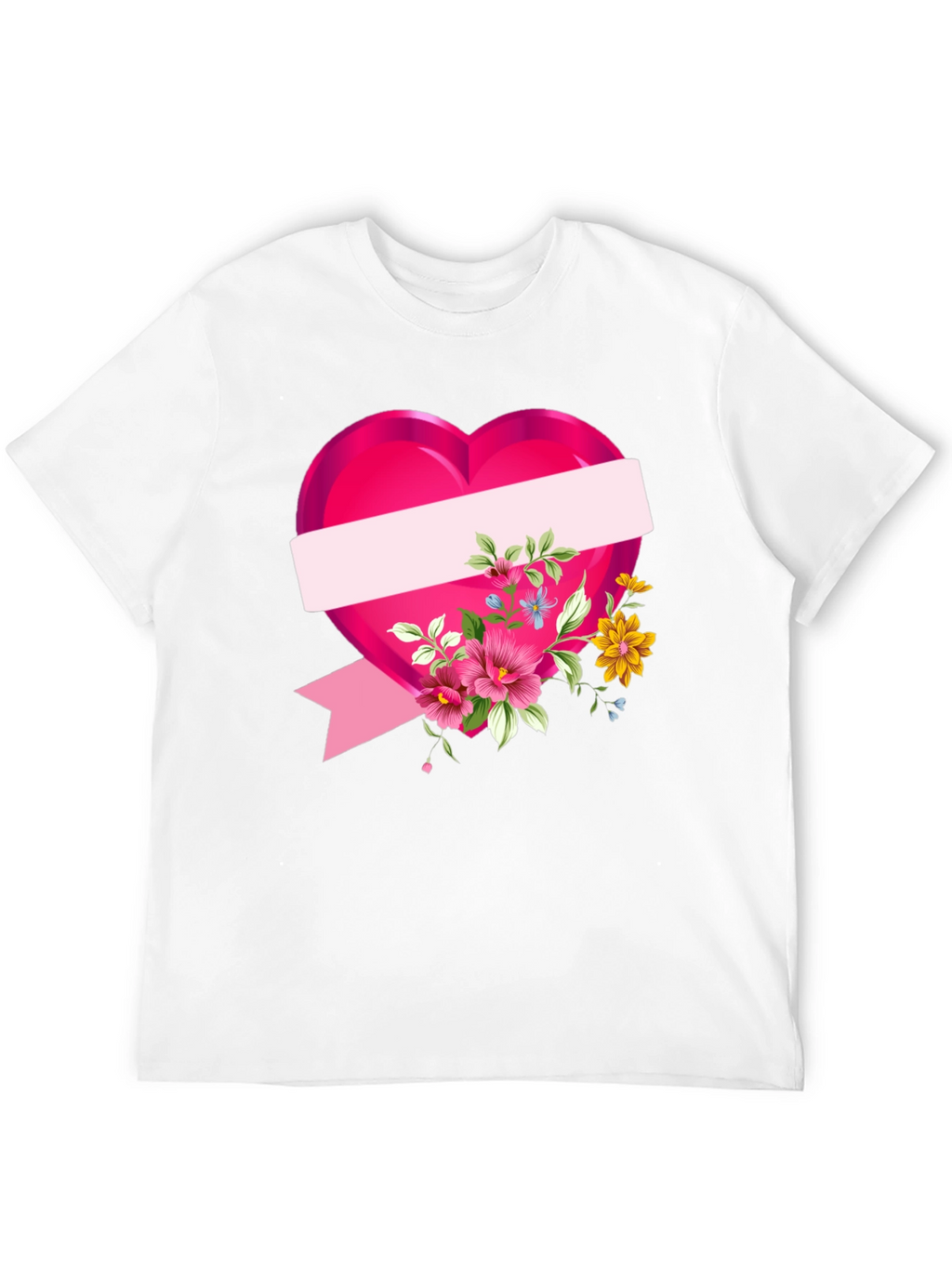 Floral Heart Graphic T-Shirt - Black