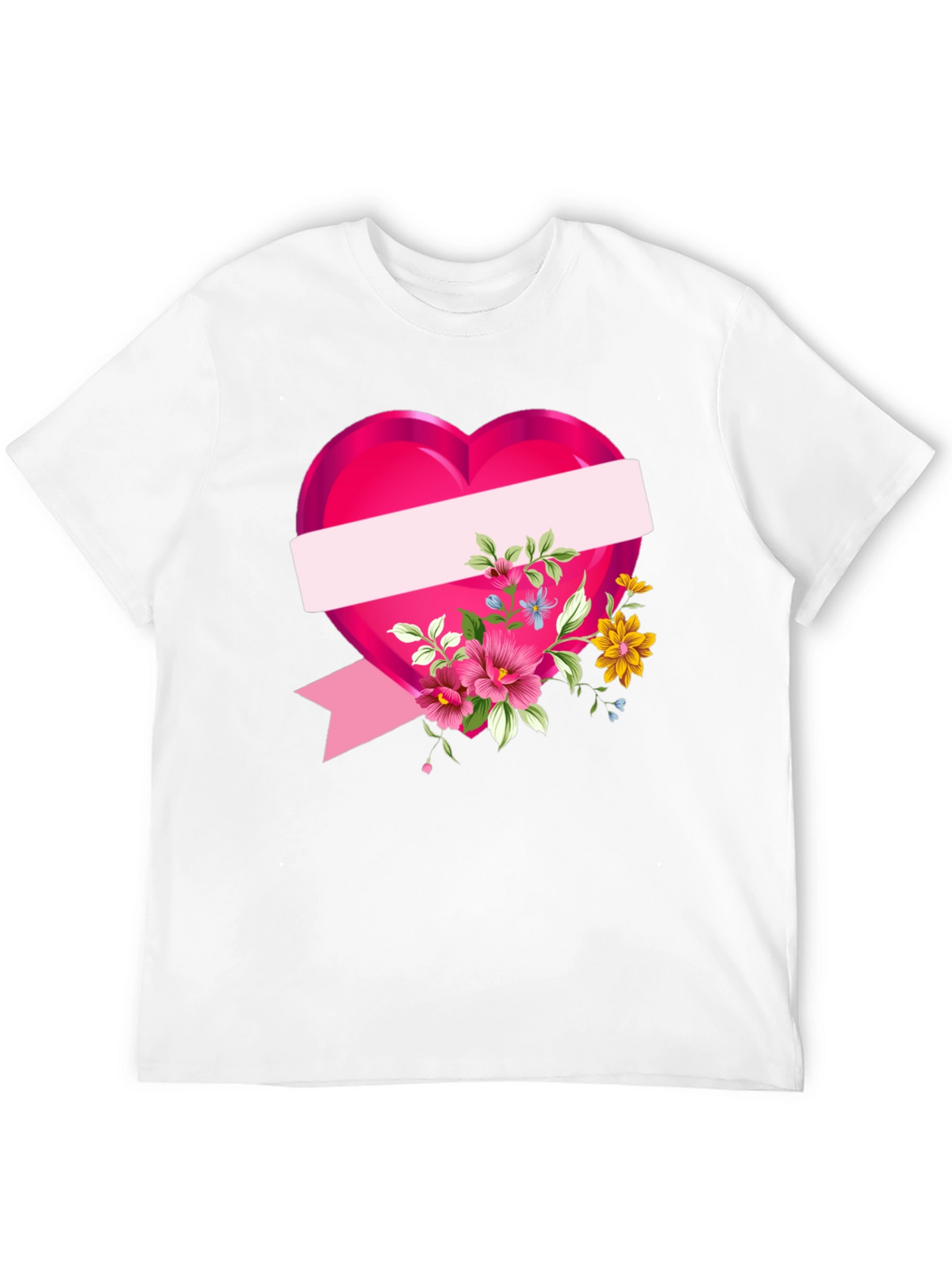 Floral Heart Graphic T-Shirt - Black
