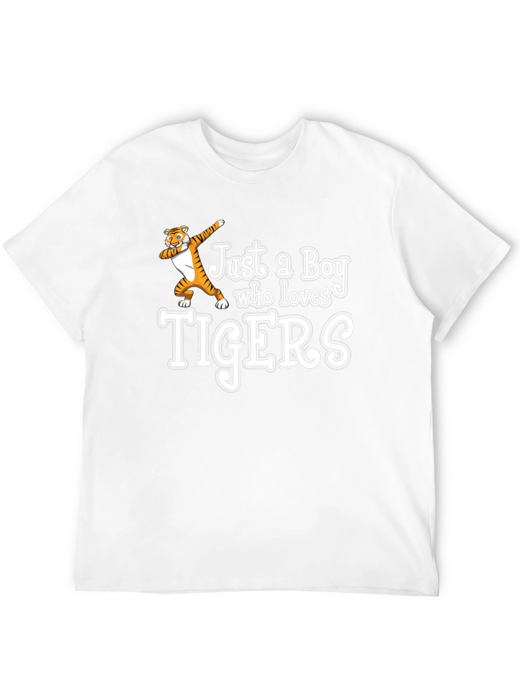 Boy Who Loves Tigers Black T-Shirt
