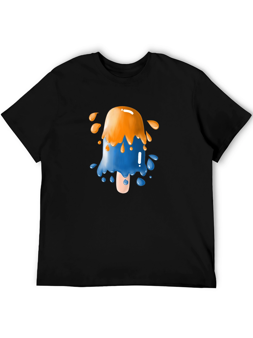 Funky Popsicle Graphic Tee - Black Cotton Blend
