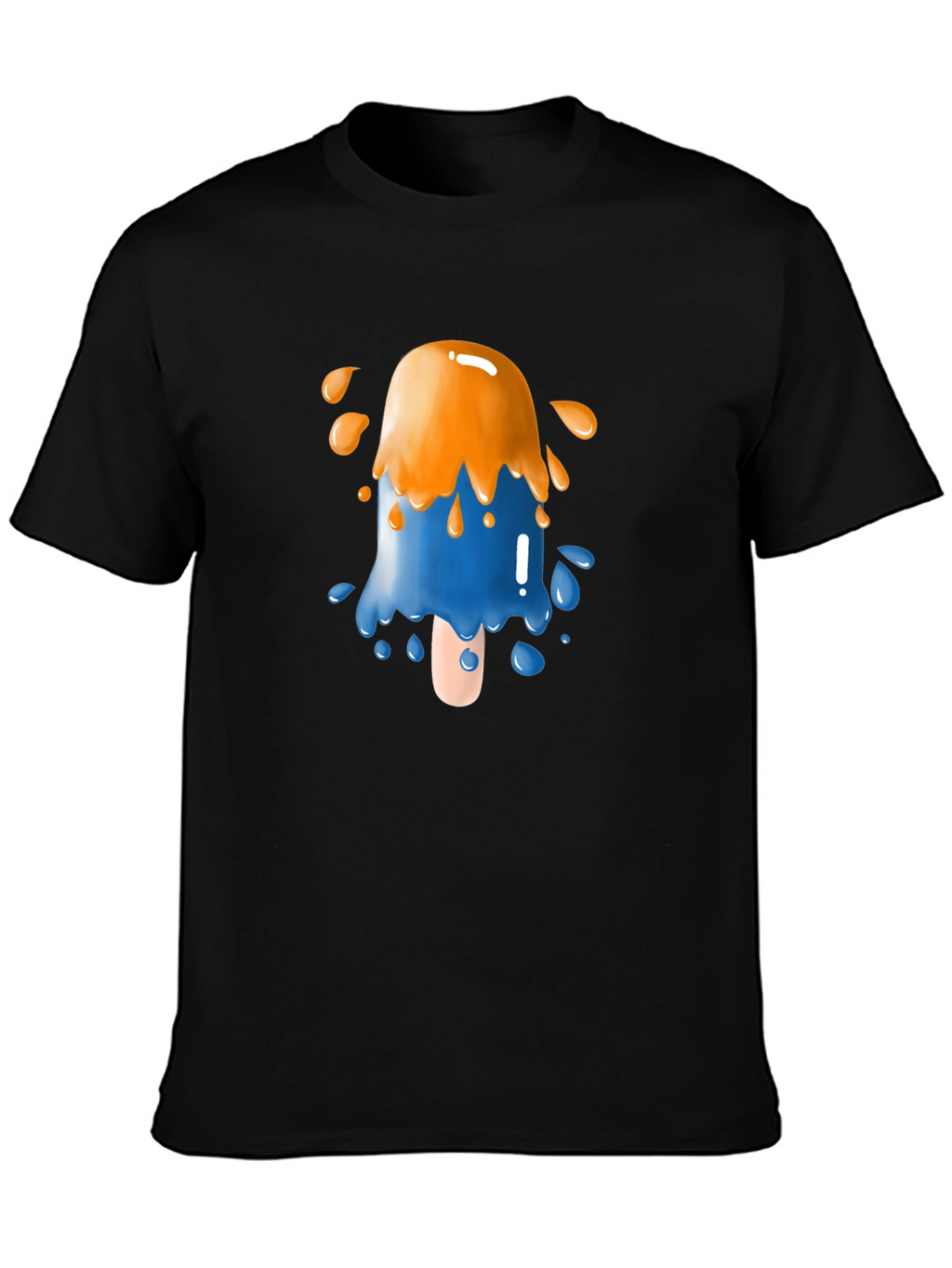 Funky Popsicle Graphic Tee - Black Cotton Blend