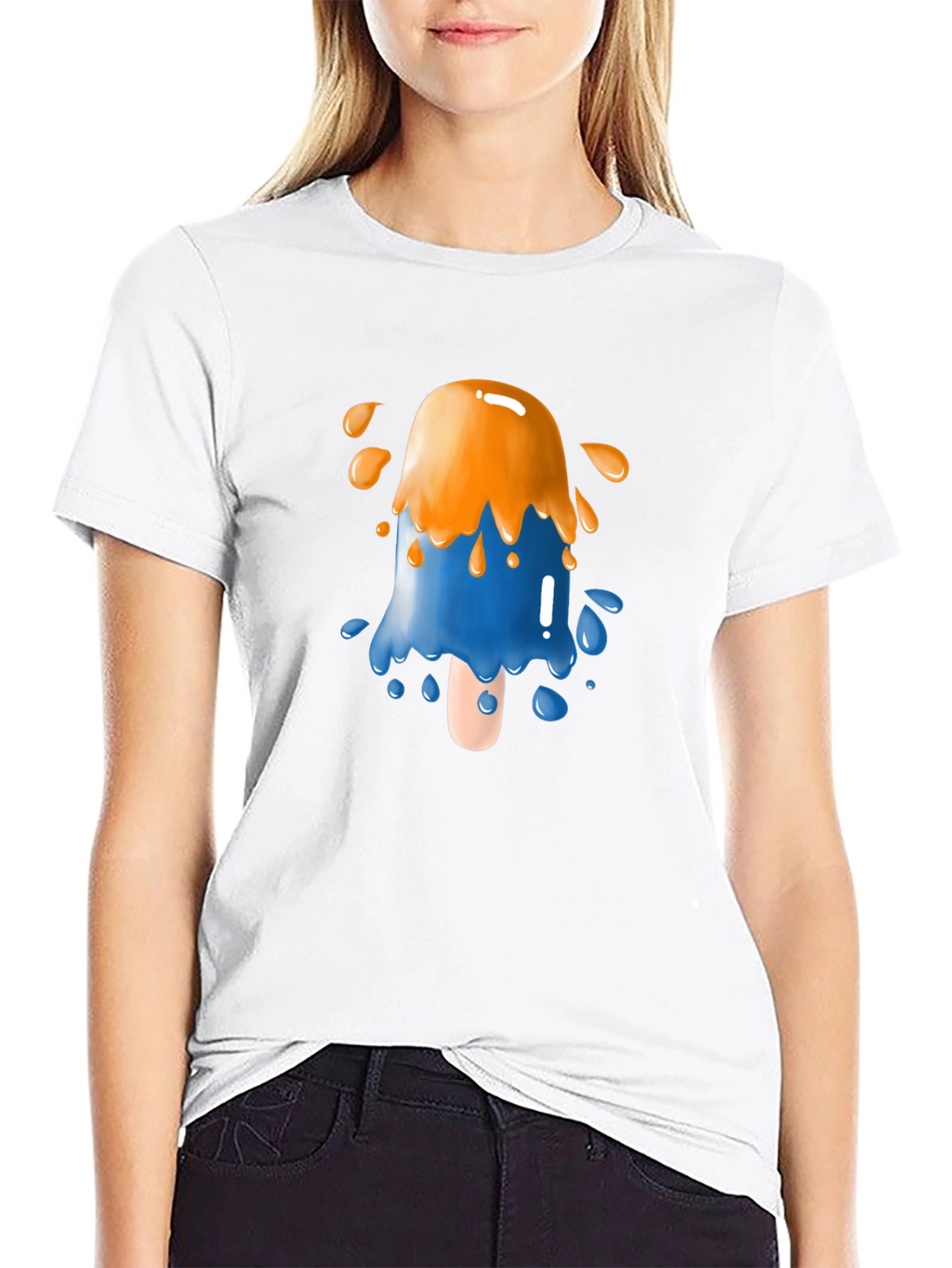 Funky Popsicle Graphic Tee - Black Cotton Blend