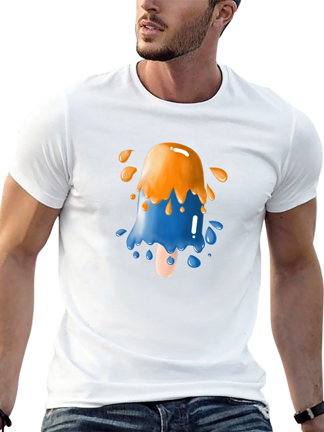 Funky Popsicle Graphic Tee - Black Cotton Blend