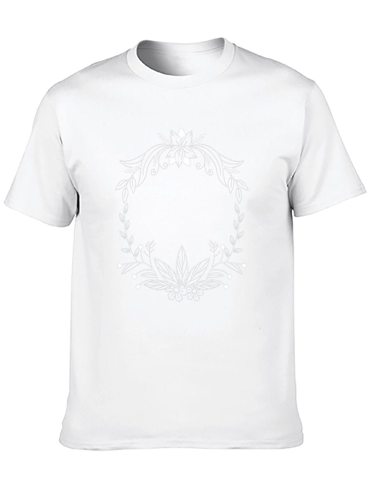 Floral Wreath Graphic Tee - Stylish Black T-Shirt