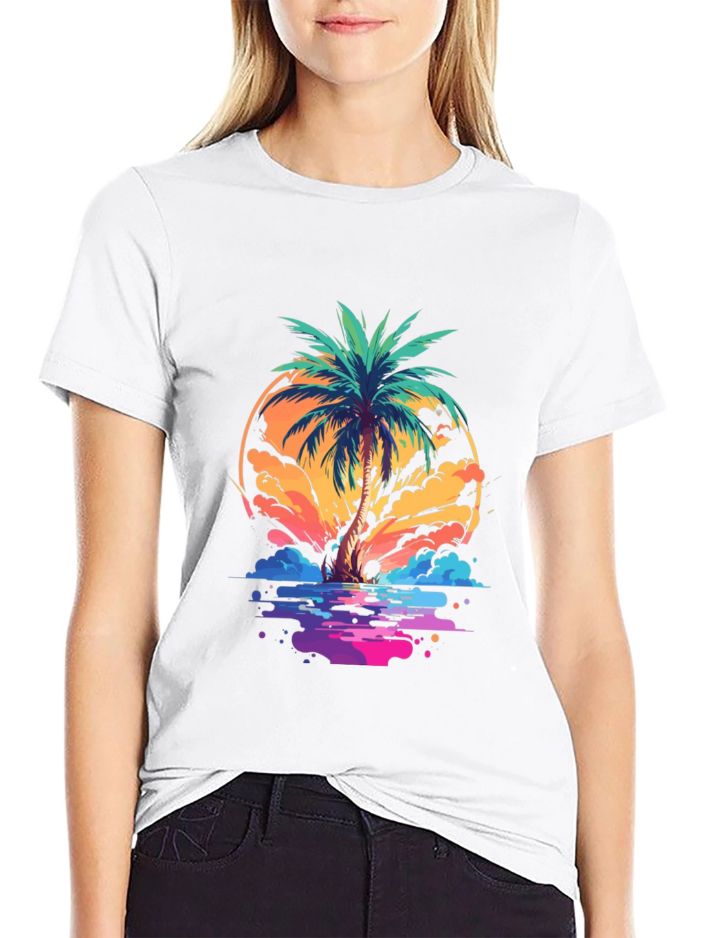 Retro Palm Tree T-Shirt - Summer Vibes