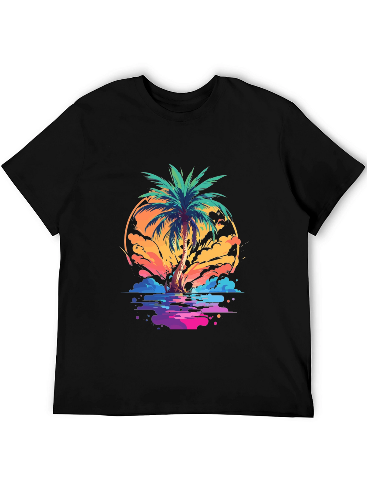 Retro Palm Tree T-Shirt - Summer Vibes