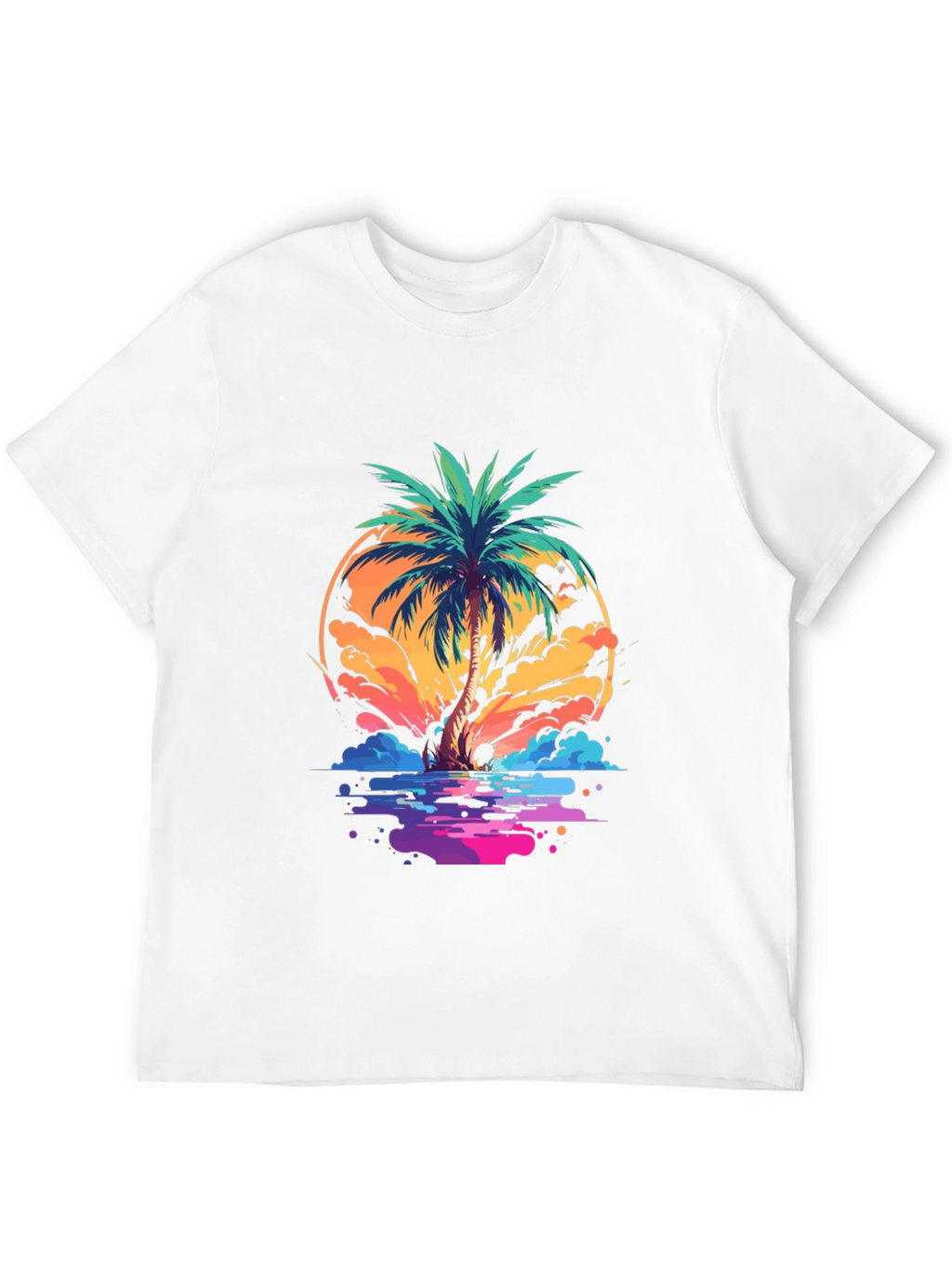 Retro Palm Tree T-Shirt - Summer Vibes