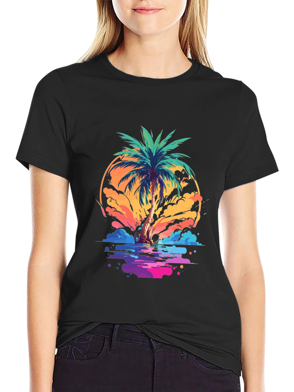 Retro Palm Tree T-Shirt - Summer Vibes