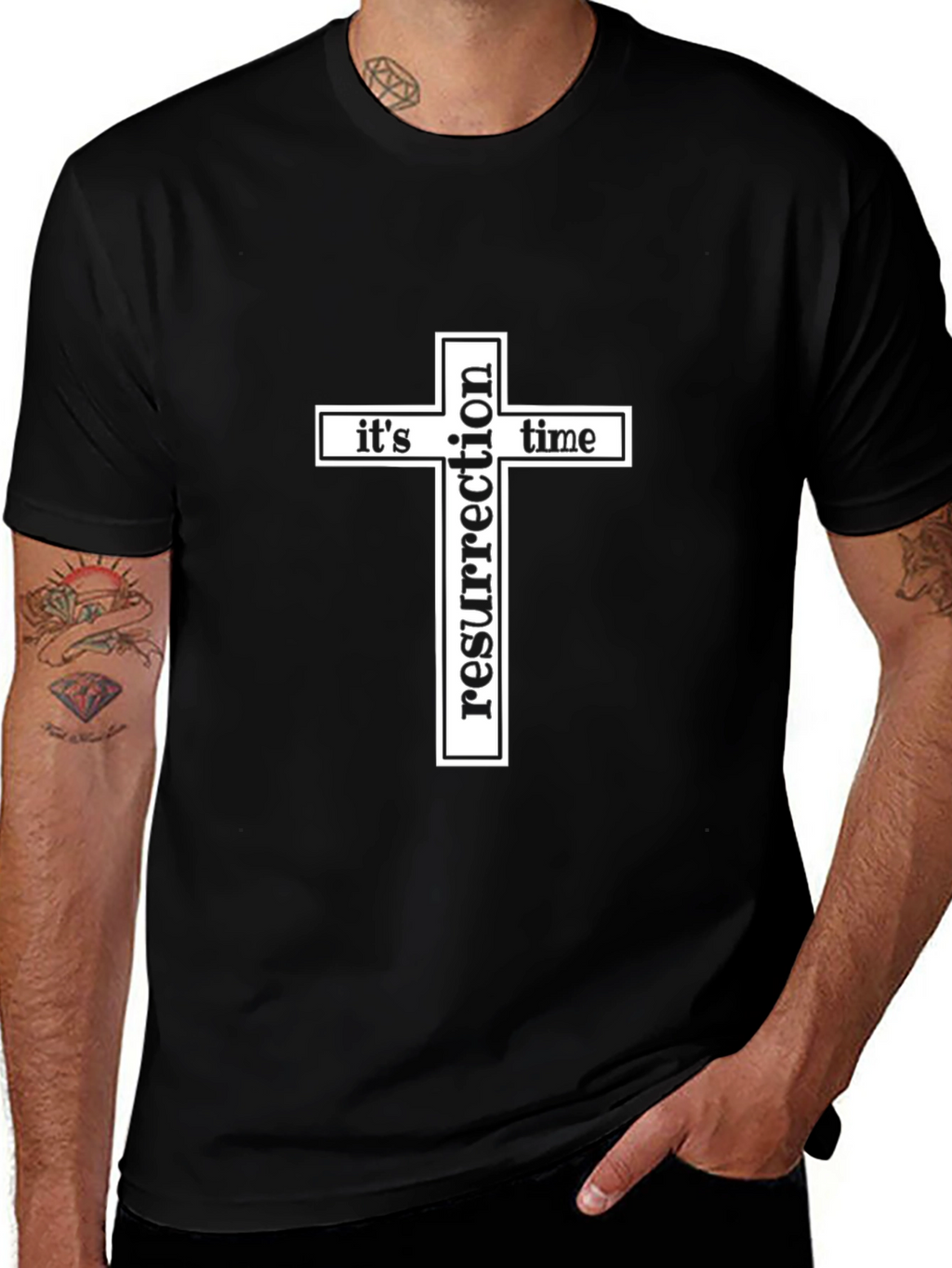 Resurrection Time Black Graphic T-Shirt