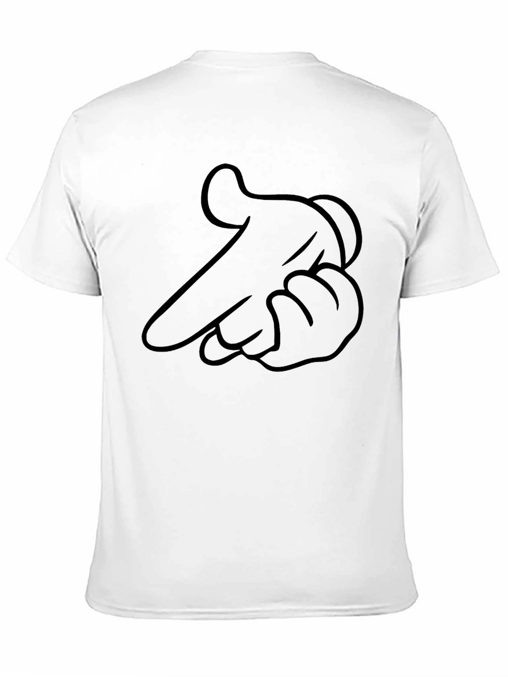 Cartoon Hand Gesture Graphic Black T-Shirt