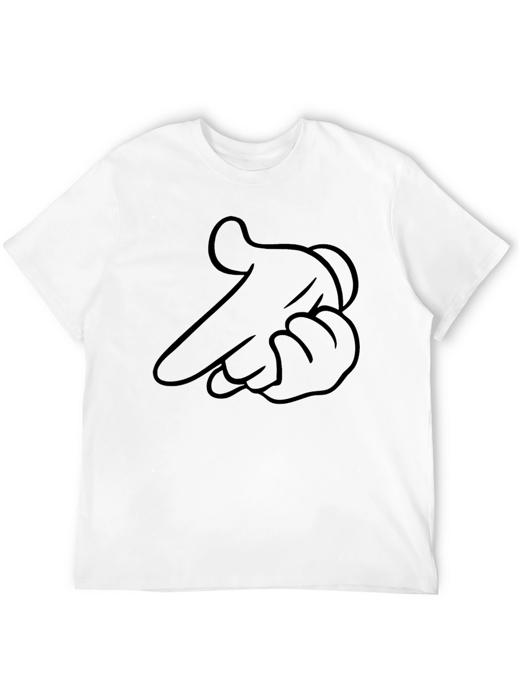 Cartoon Hand Gesture Graphic Black T-Shirt
