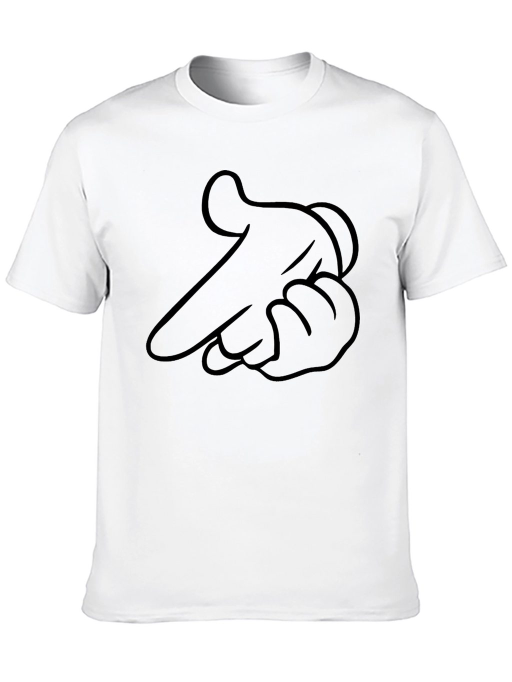 Cartoon Hand Gesture Graphic Black T-Shirt