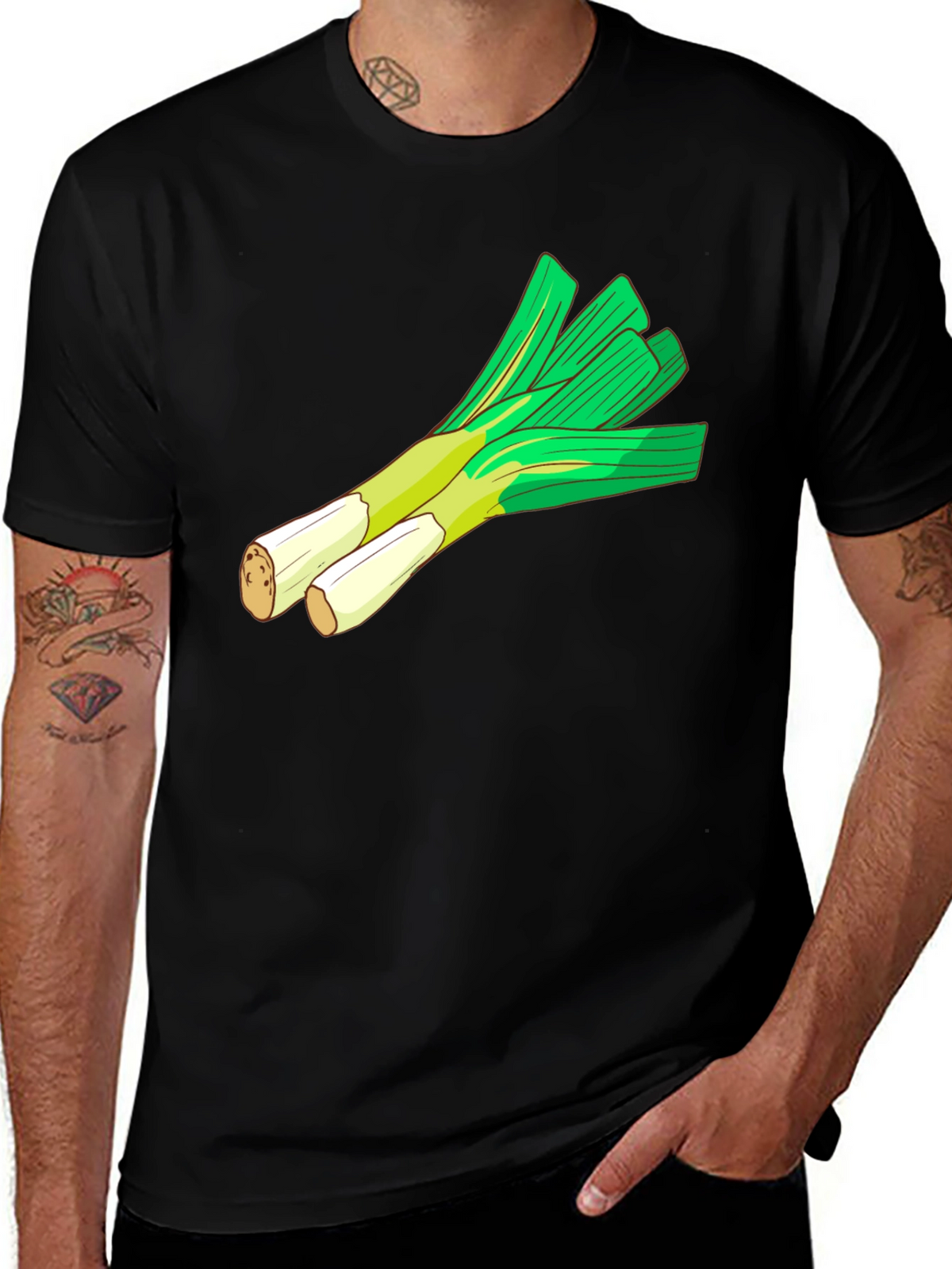 Leek Graphic T-Shirt - Fresh & Fun Vegetable Tee
