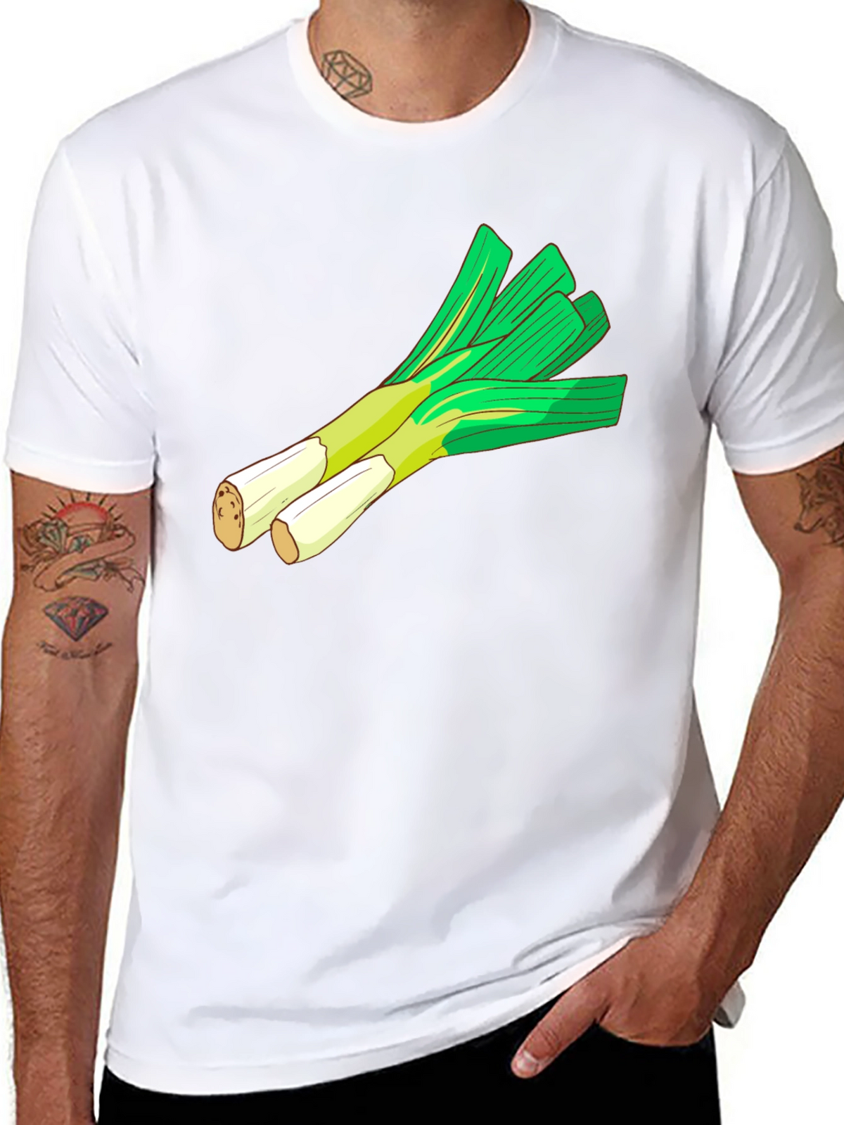 Leek Graphic T-Shirt - Fresh & Fun Vegetable Tee