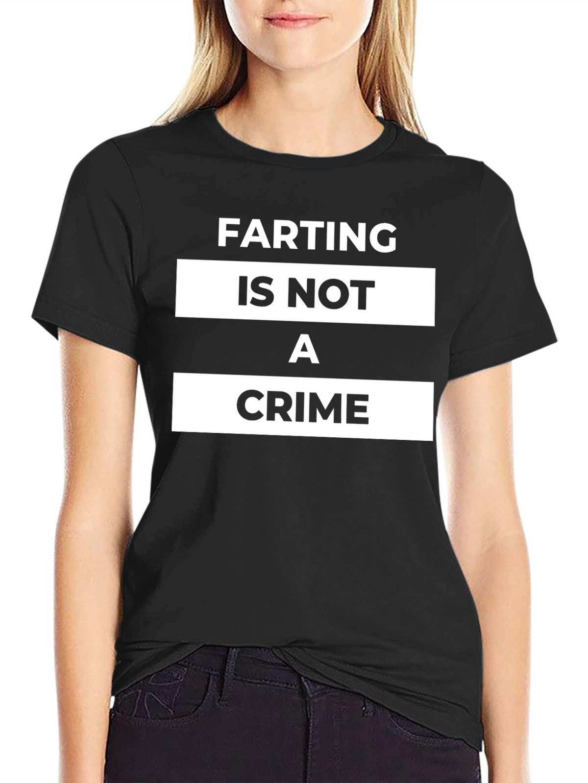 Farting Is Not A Crime Black T-Shirt
