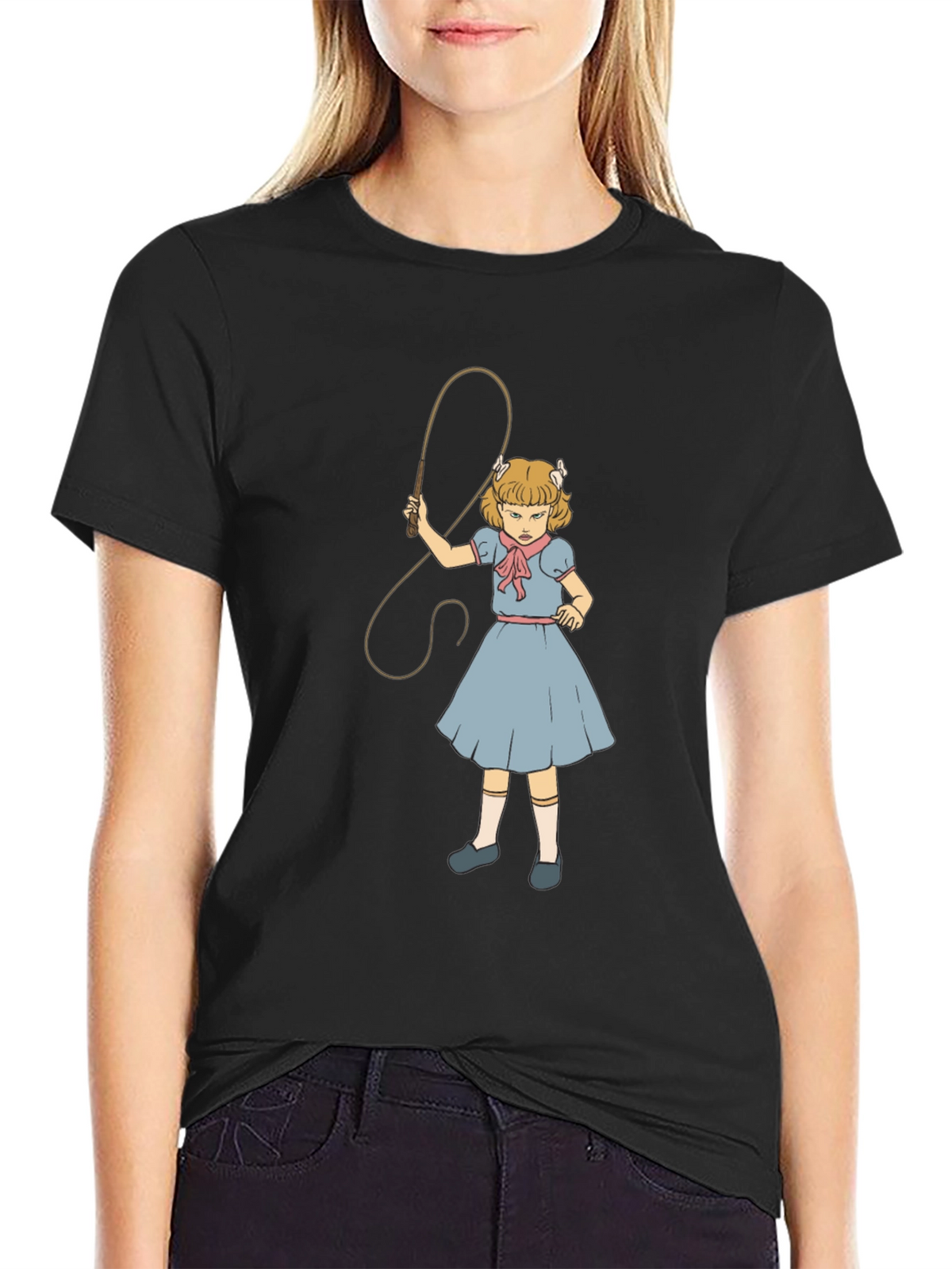 Creepy Girl with Whip T-Shirt