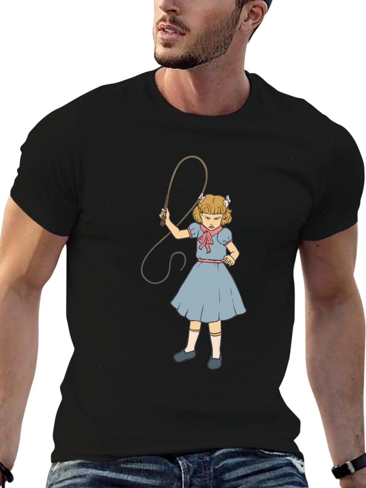 Creepy Girl with Whip T-Shirt