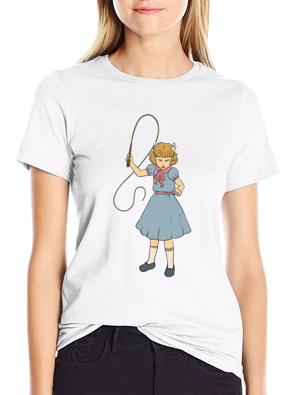 Creepy Girl with Whip T-Shirt