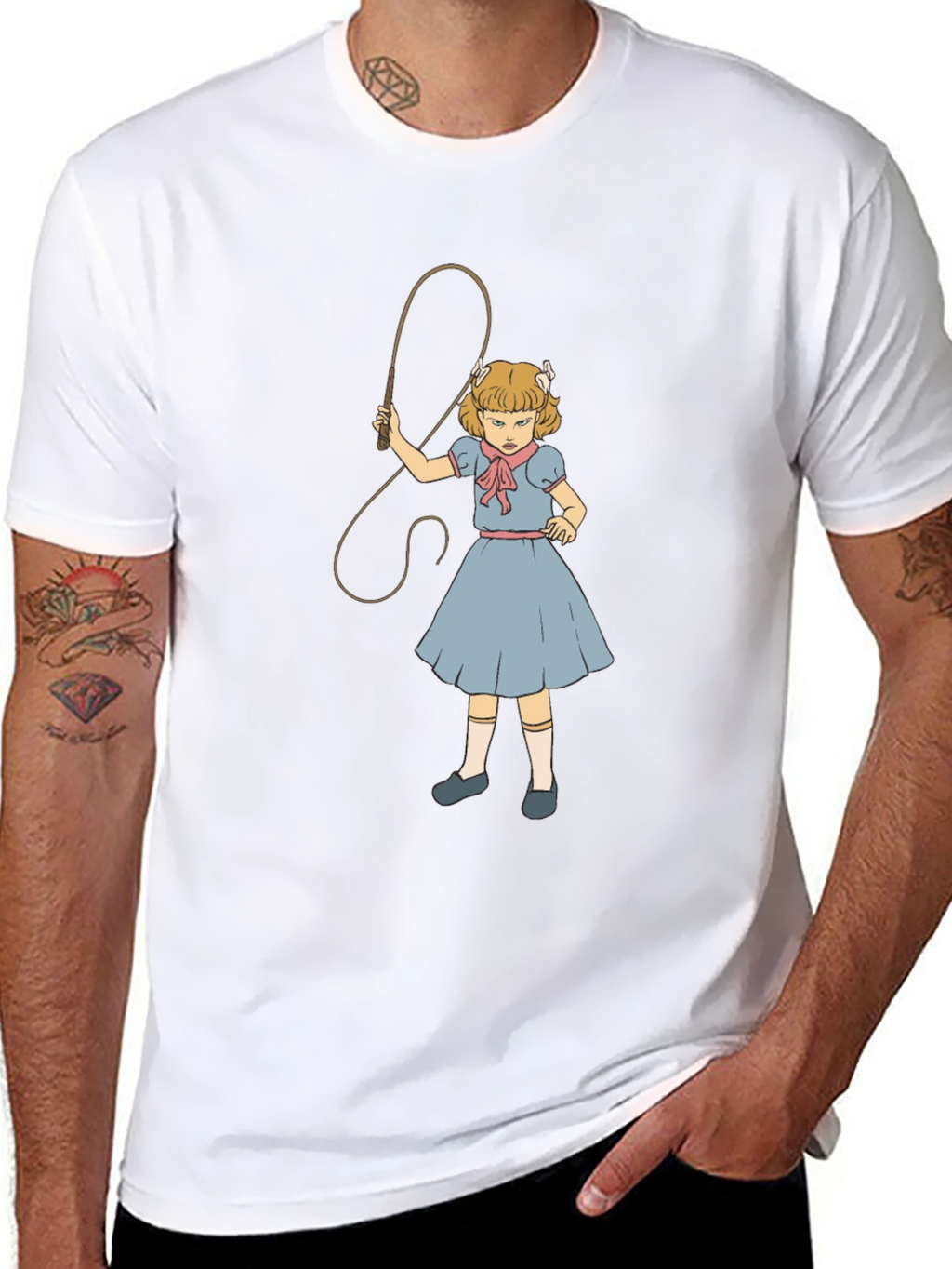 Creepy Girl with Whip T-Shirt