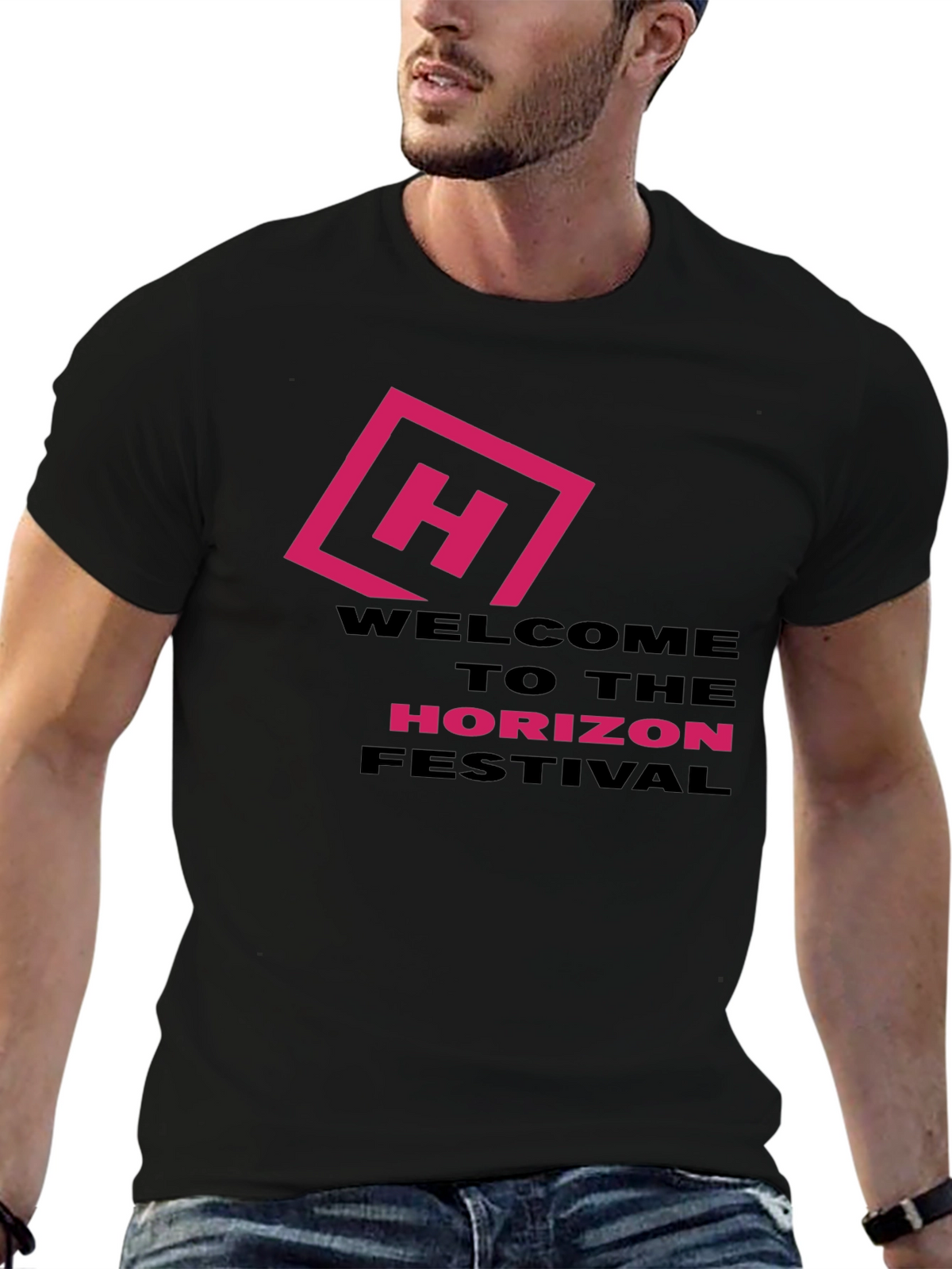 Horizon Festival Graphic Tee - Black Cotton