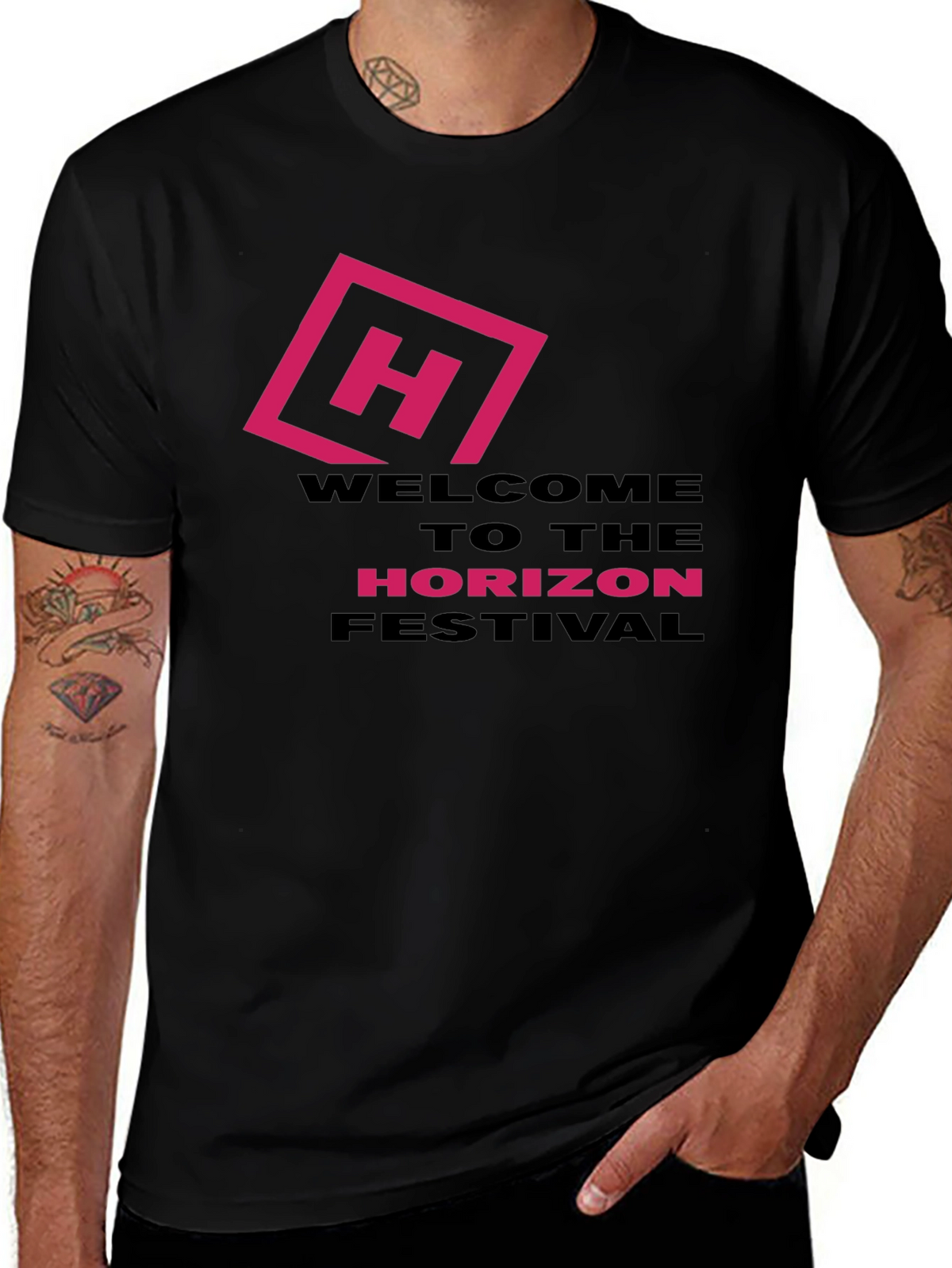 Horizon Festival Graphic Tee - Black Cotton