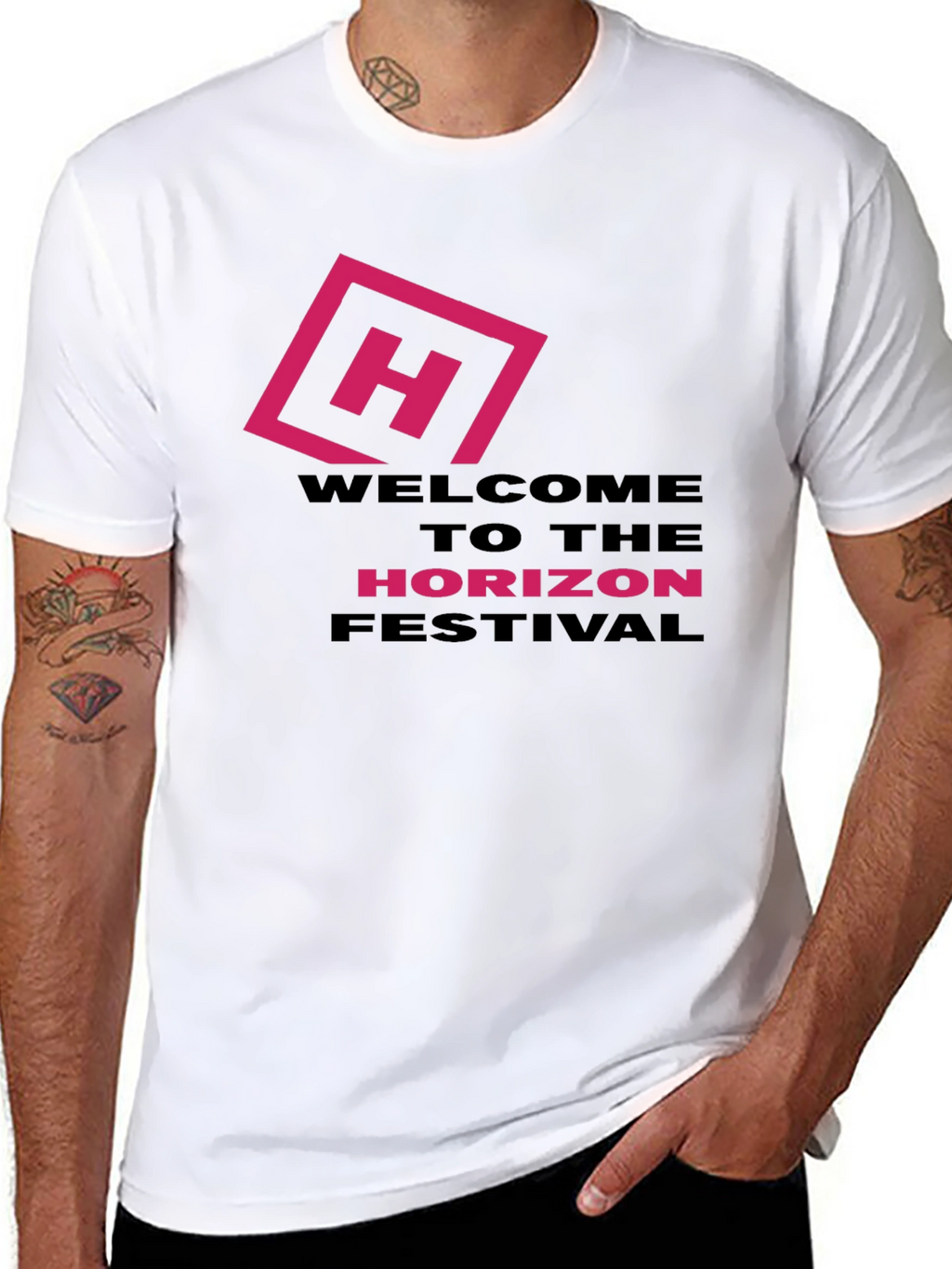 Horizon Festival Graphic Tee - Black Cotton