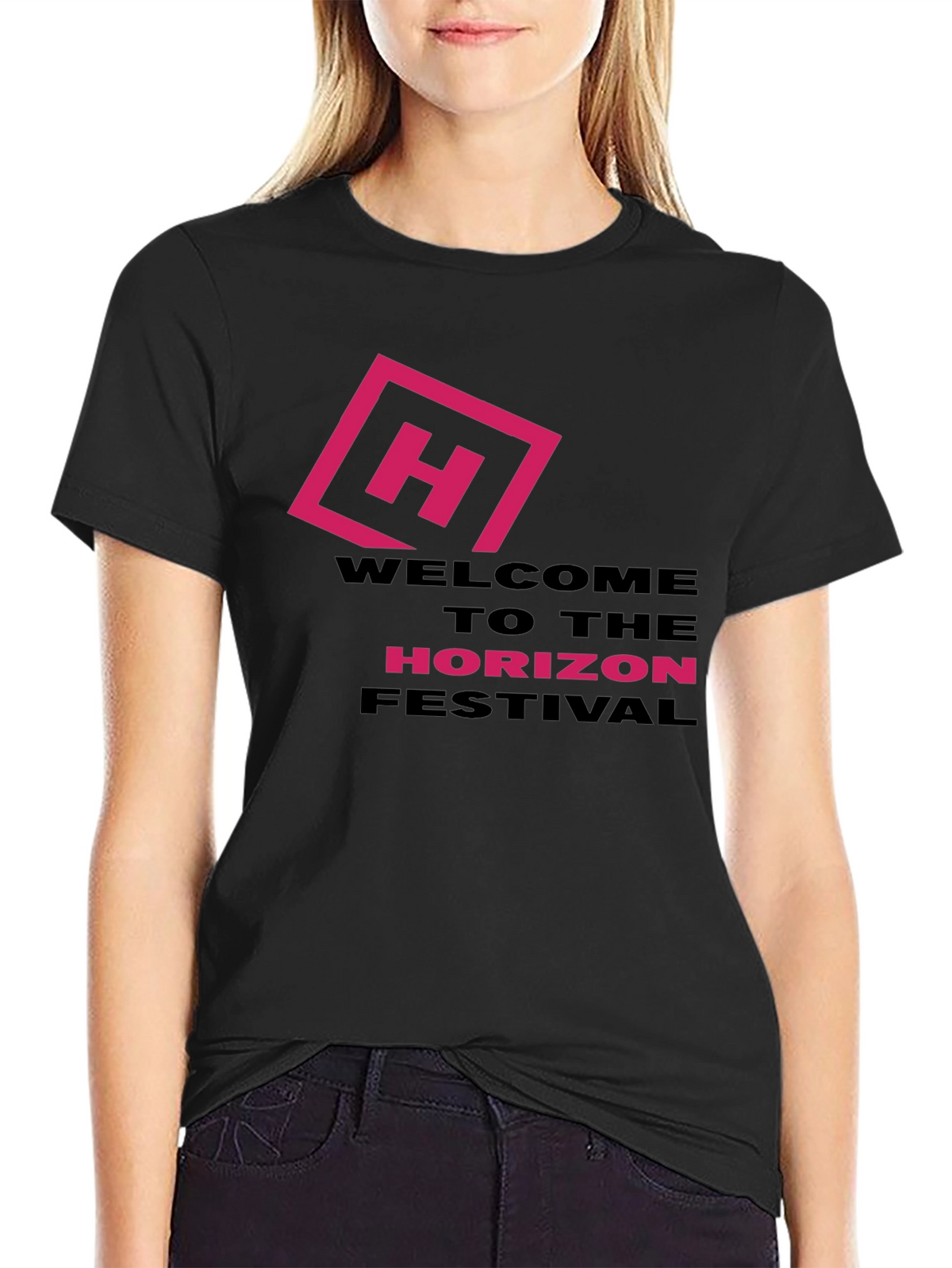 Horizon Festival Graphic Tee - Black Cotton