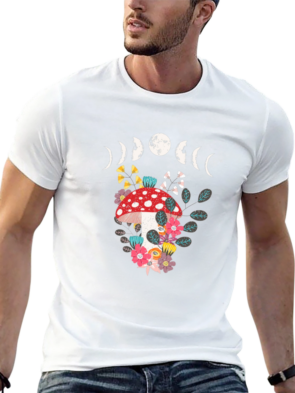 Mushroom Moon Phase Graphic Tee