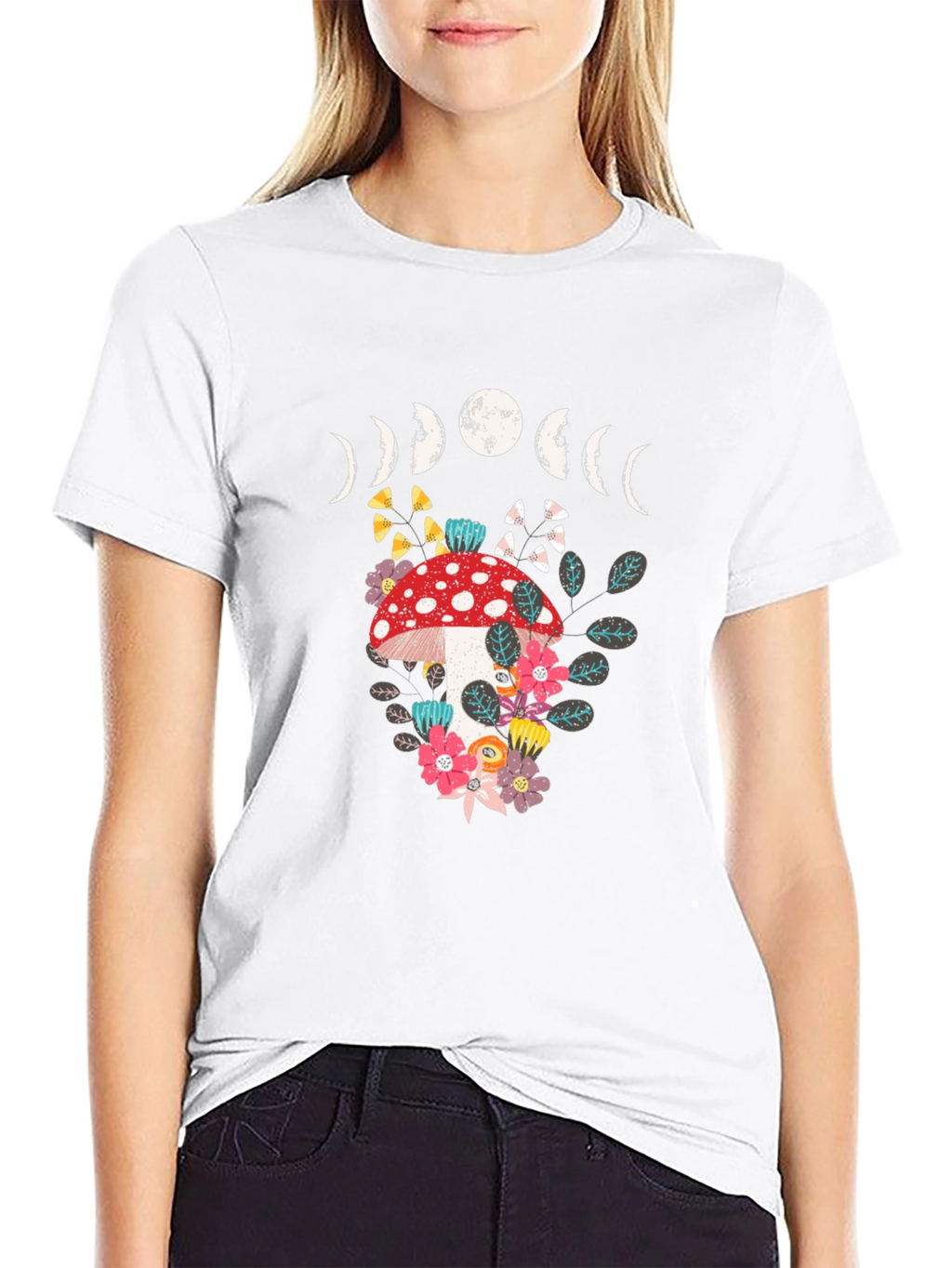 Mushroom Moon Phase Graphic Tee