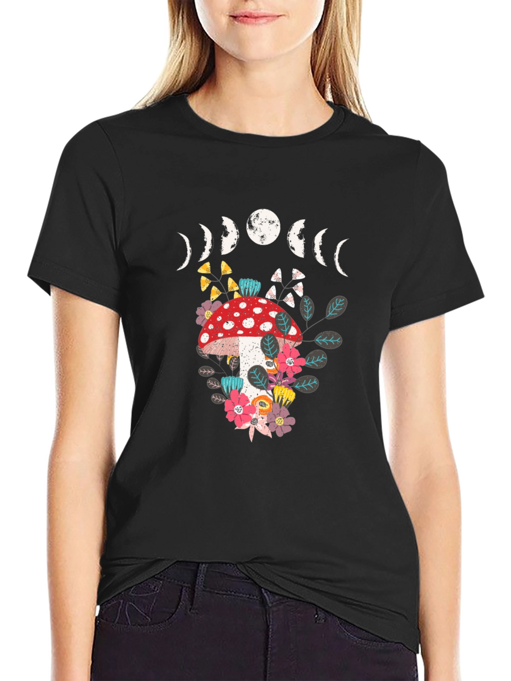 Mushroom Moon Phase Graphic Tee