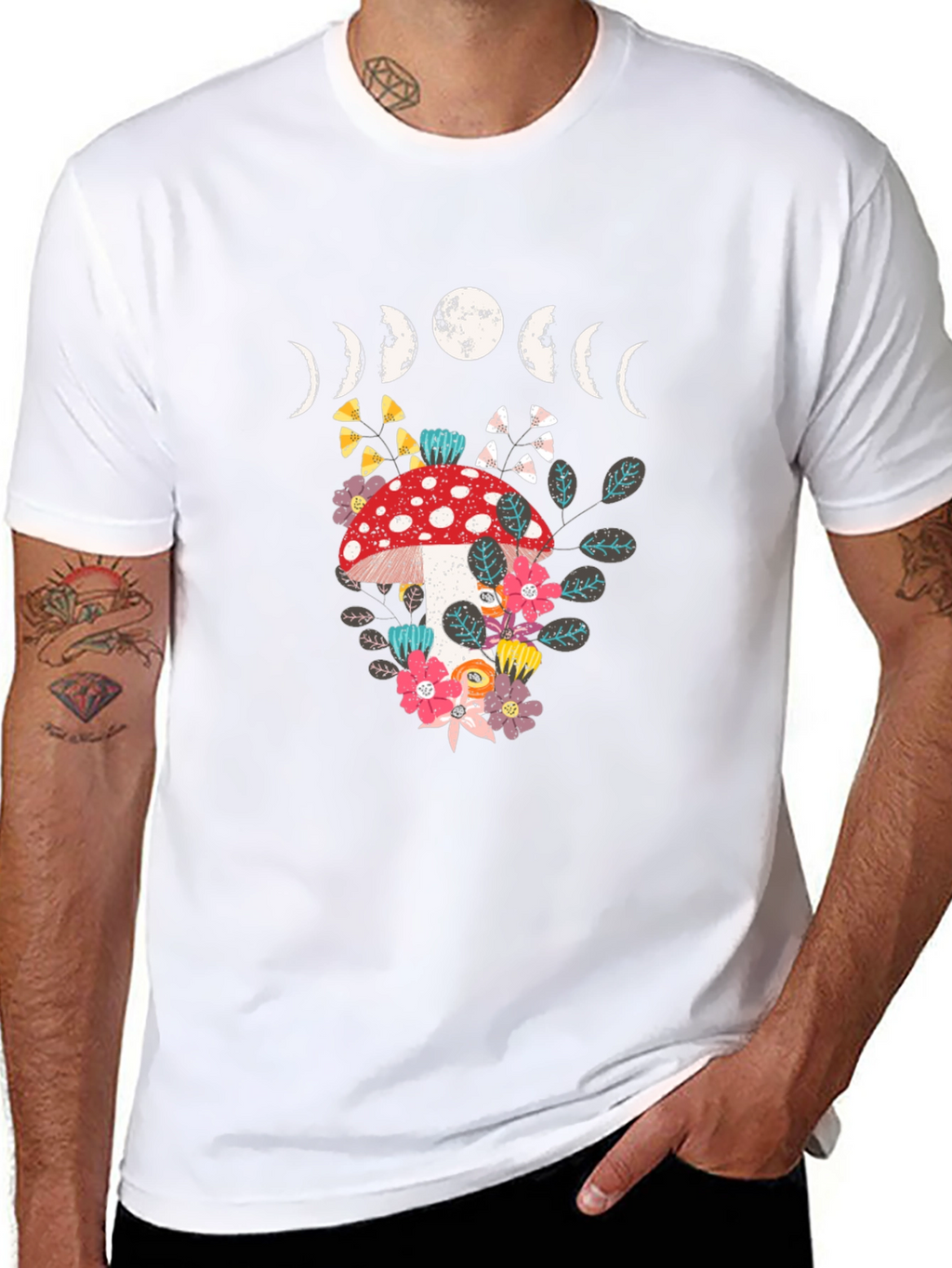 Mushroom Moon Phase Graphic Tee