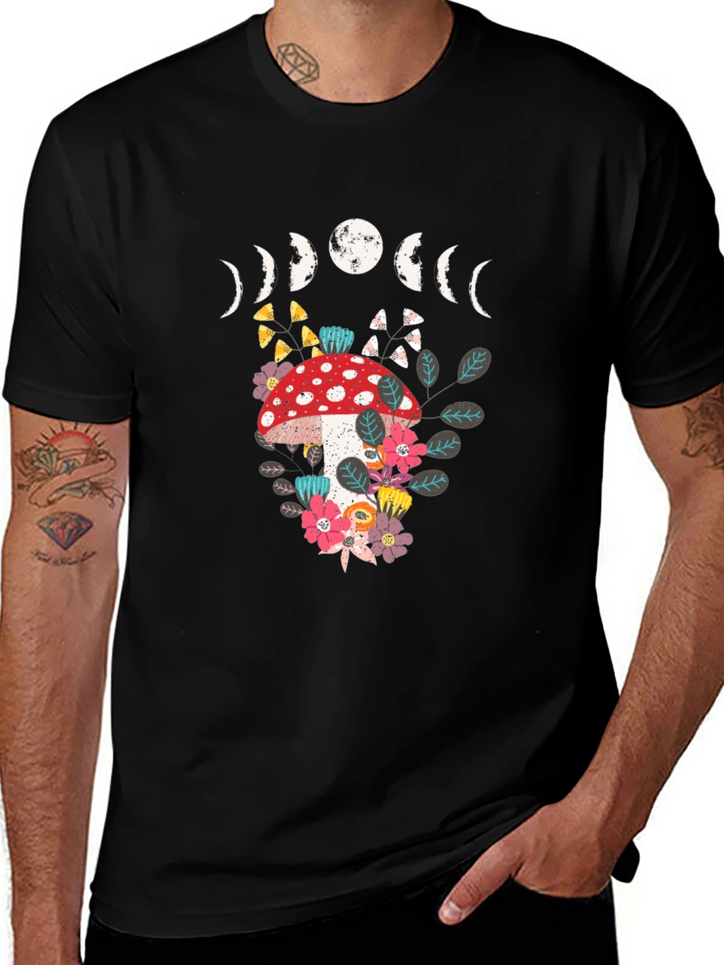 Mushroom Moon Phase Graphic Tee