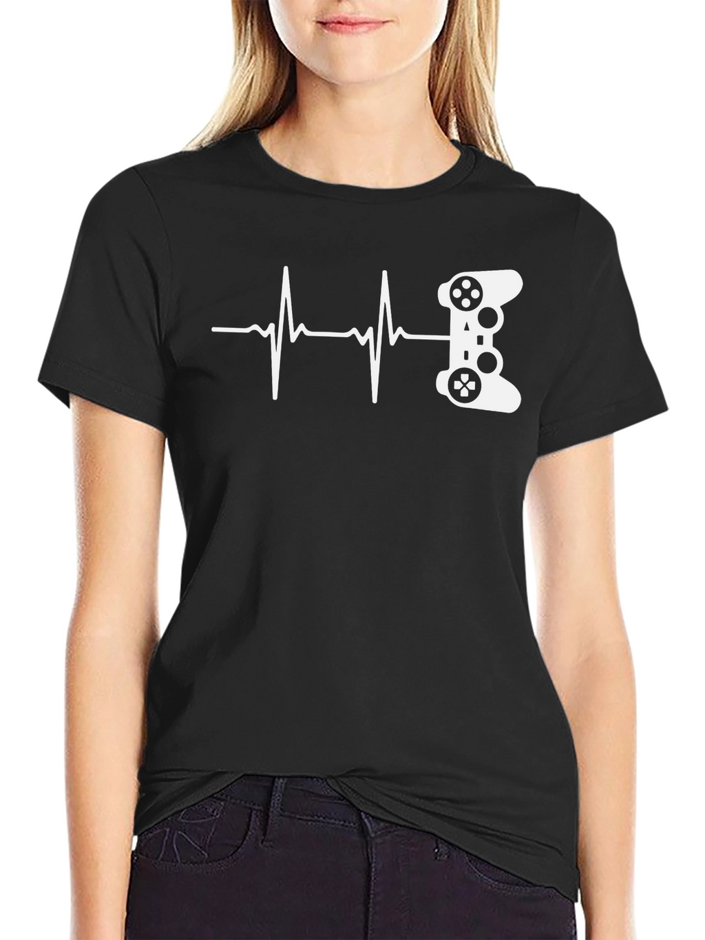 Gamer Heartbeat Graphic Tee - Black