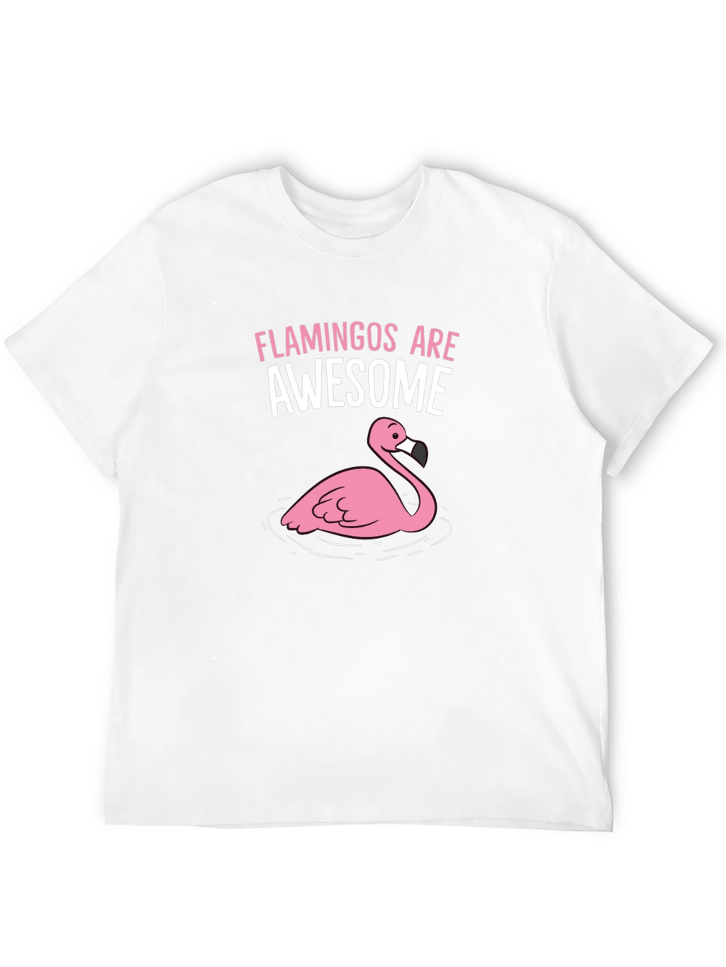 Flamingos Are Awesome Graphic Tee - Black Cotton Shirt