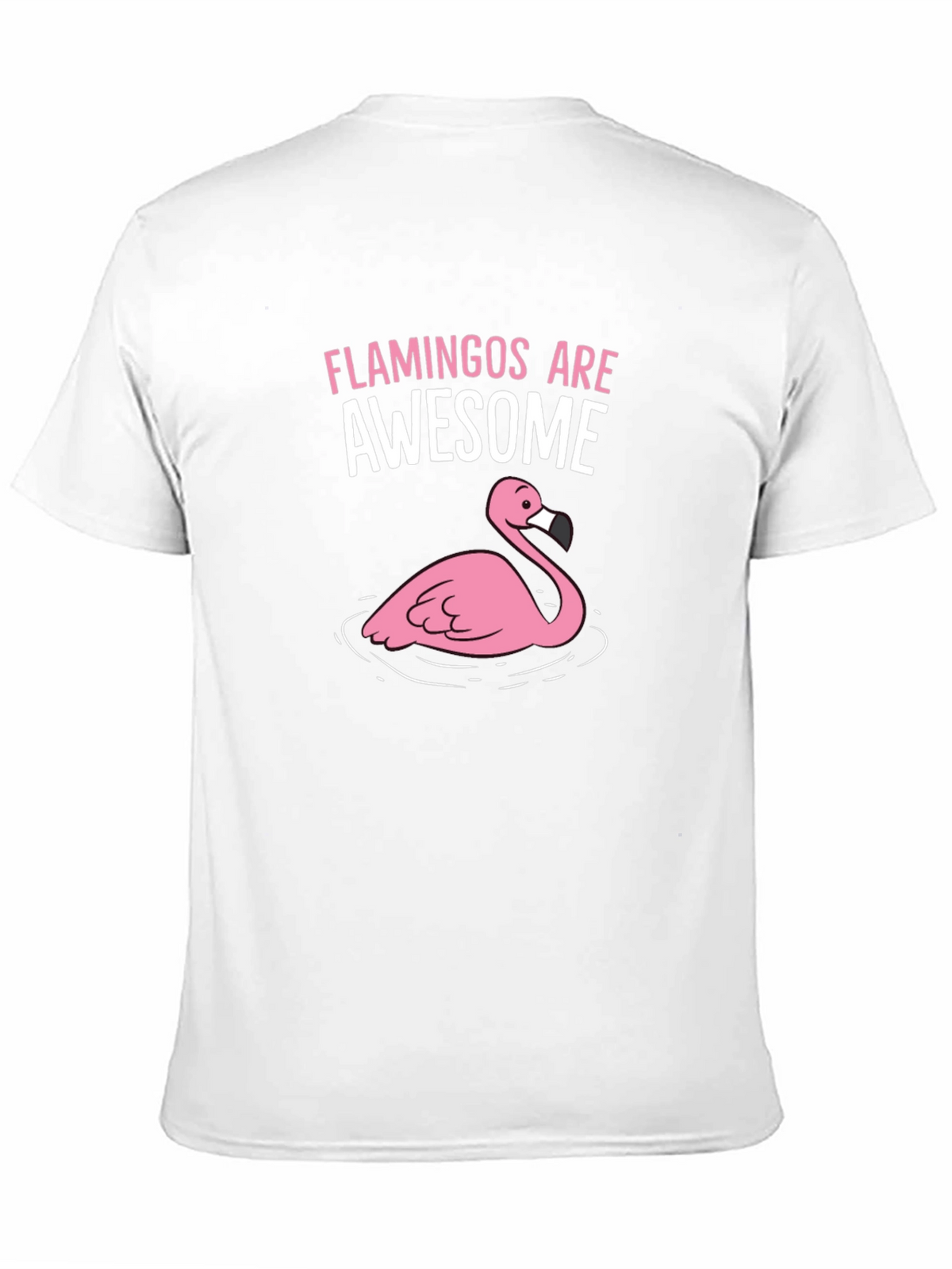 Flamingos Are Awesome Graphic Tee - Black Cotton Shirt